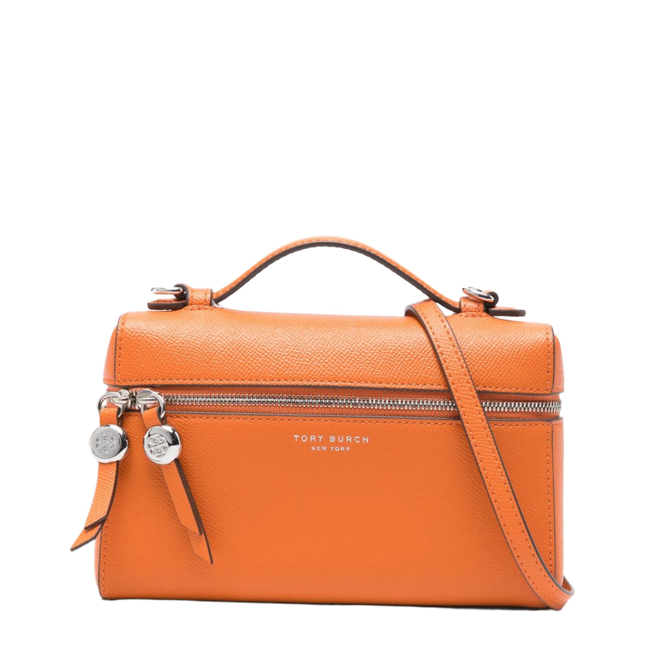 Romy Slim Saffiano Top-Handle Bag - Orange