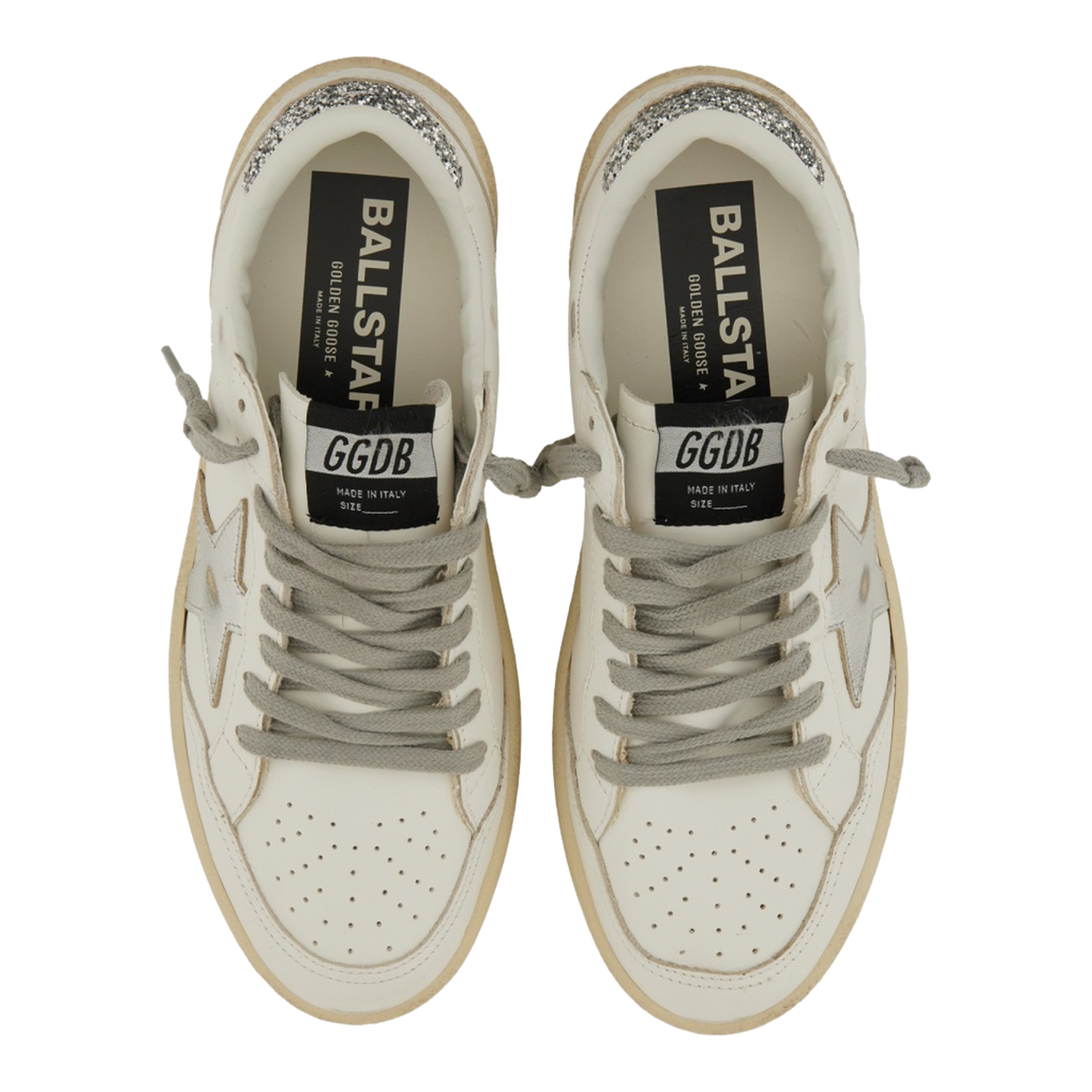 Ball Star with Silver Leather Star and Silver Glitter