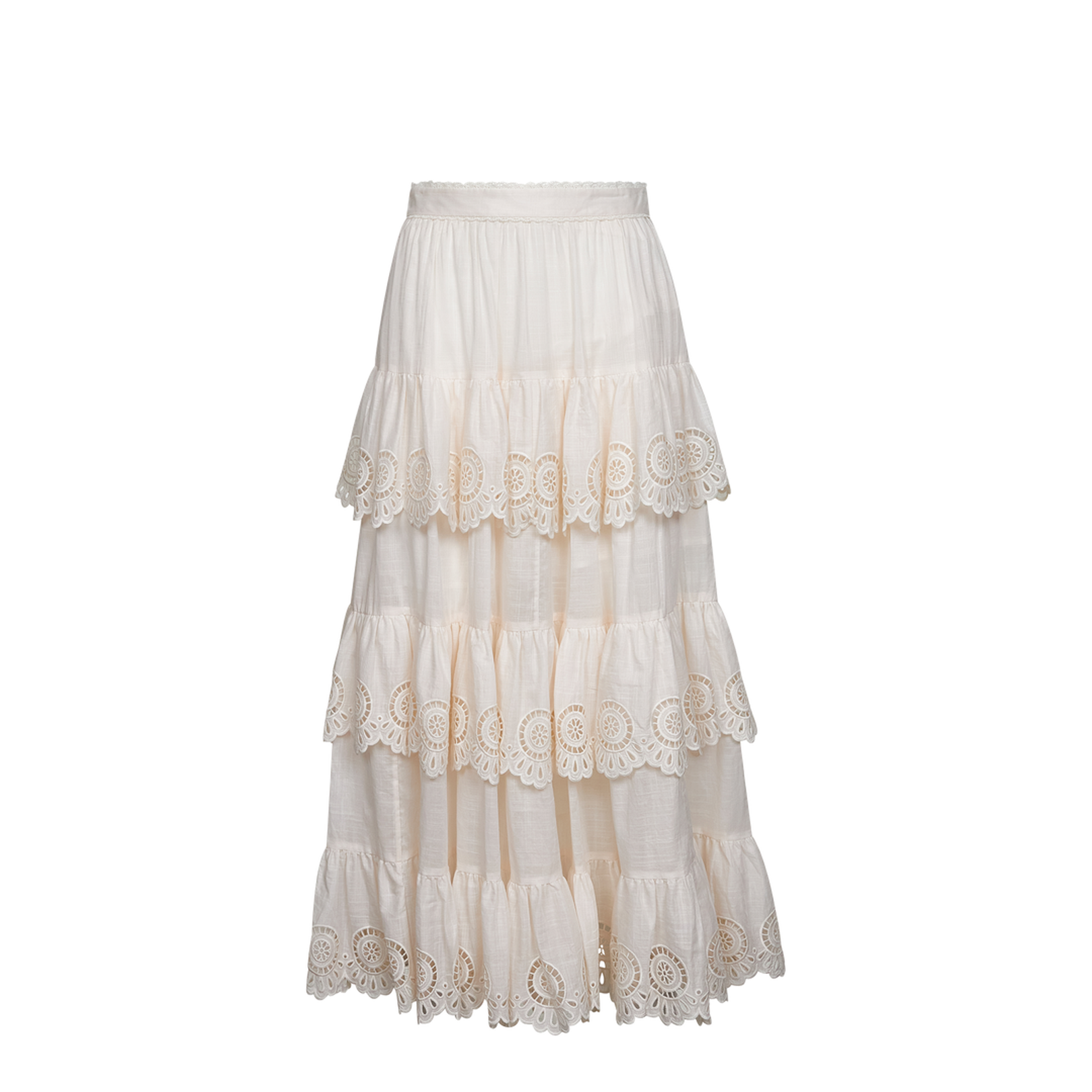 High-Rise A-Line Midi Skirt