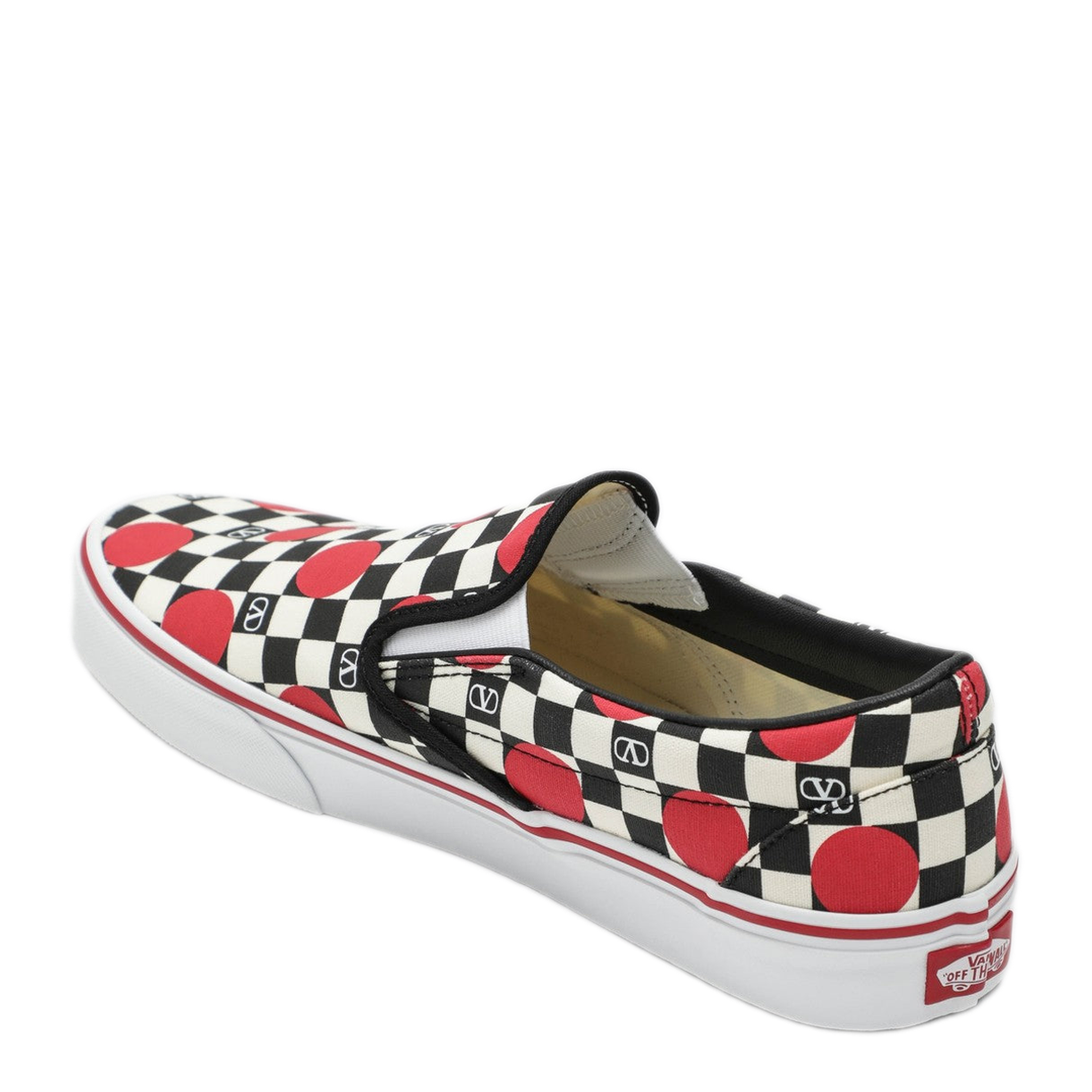 MAYFEYR - Valentino Garavani X Vans - Slip On Sneakers Black Red Vlogo Checkerboard - 8Y2S0M96WHXBAG