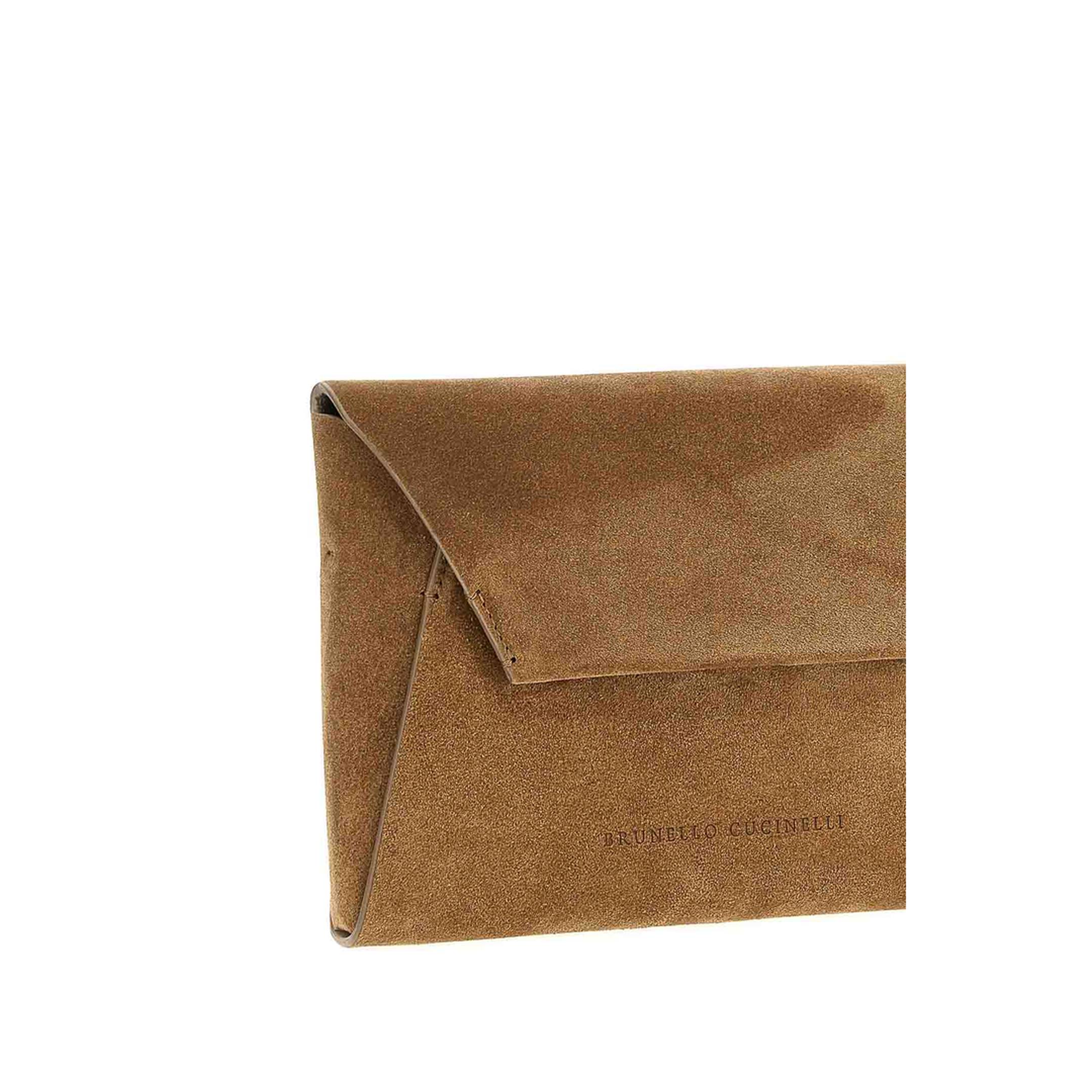 Suede Clutch Bag Brown