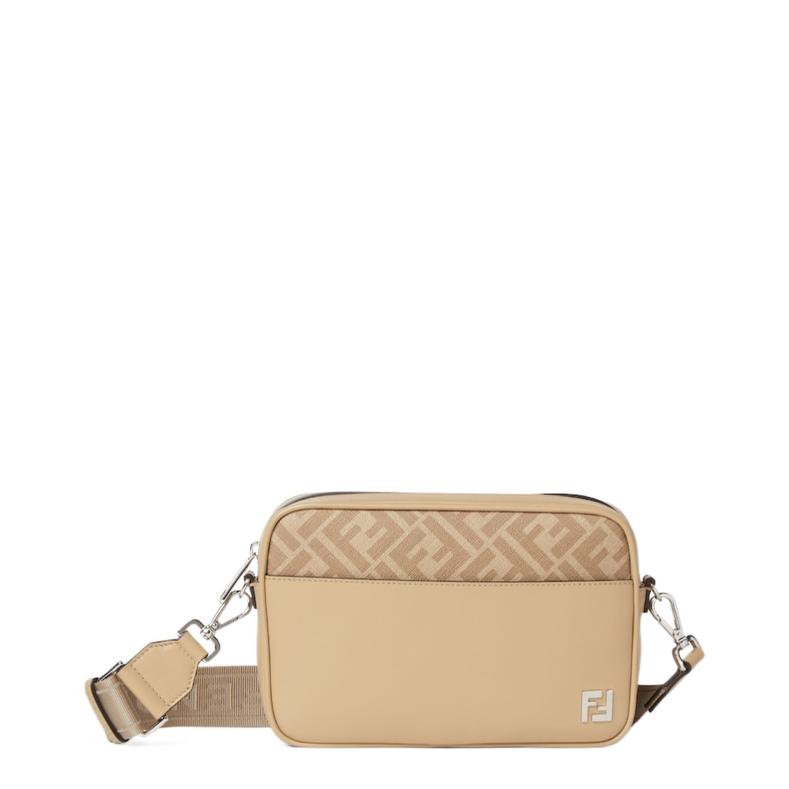 Squared Camera Case Fabric Beige
