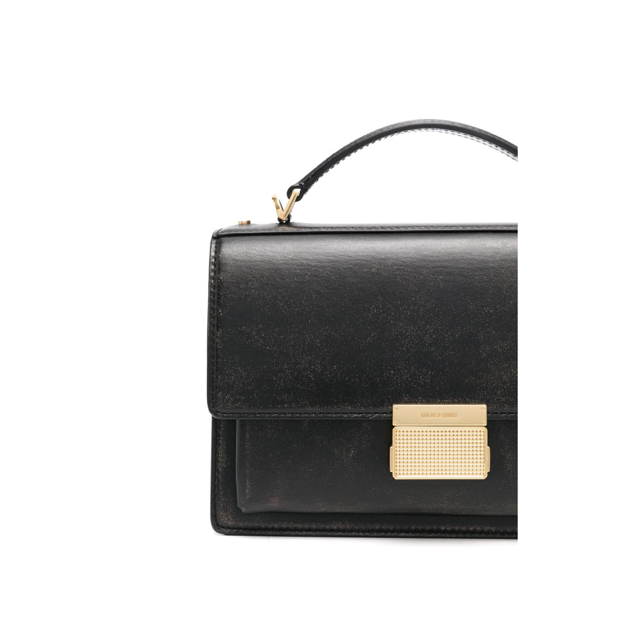 Black Leather Venezia Handbag