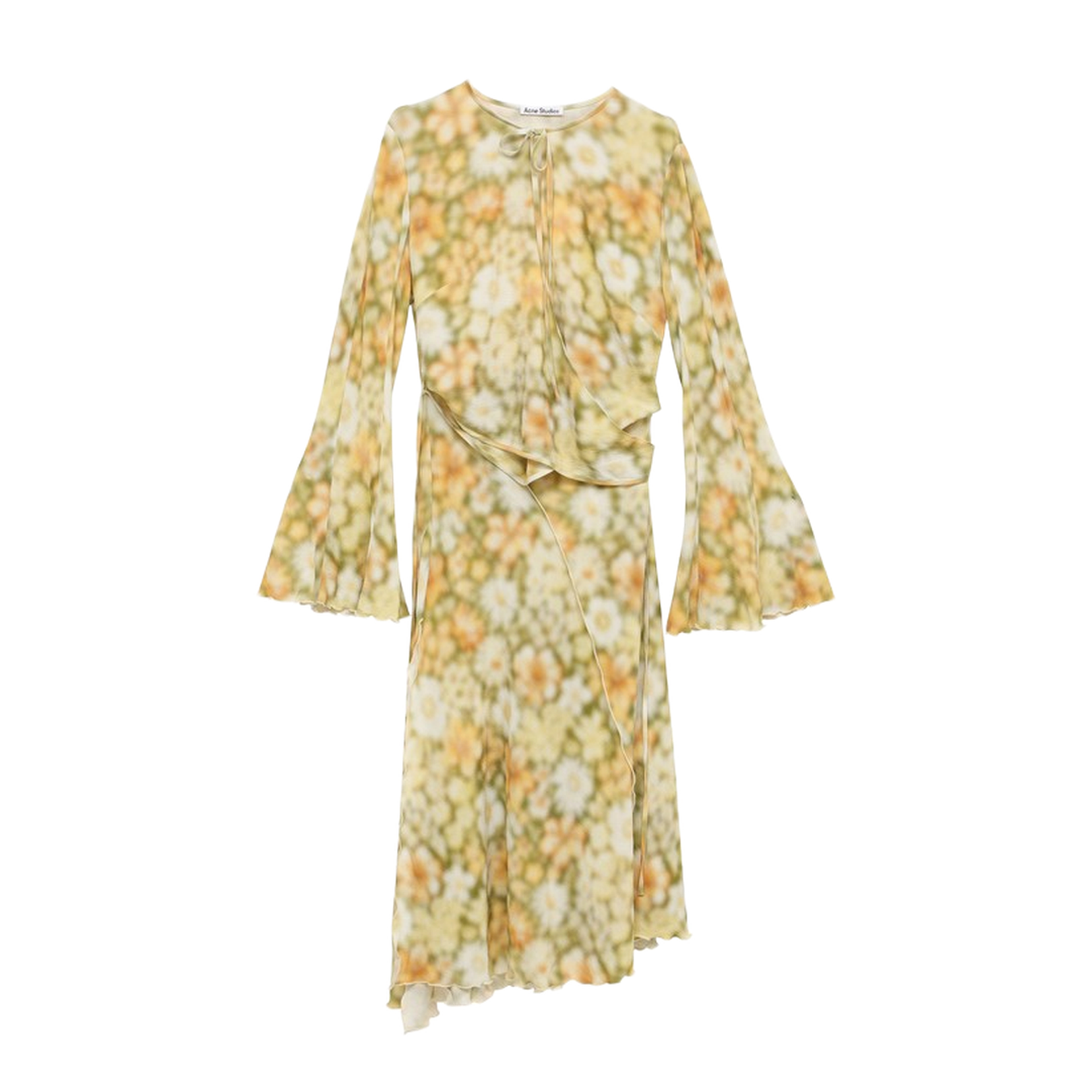 Multicoloured Green Asymmetrical Dress