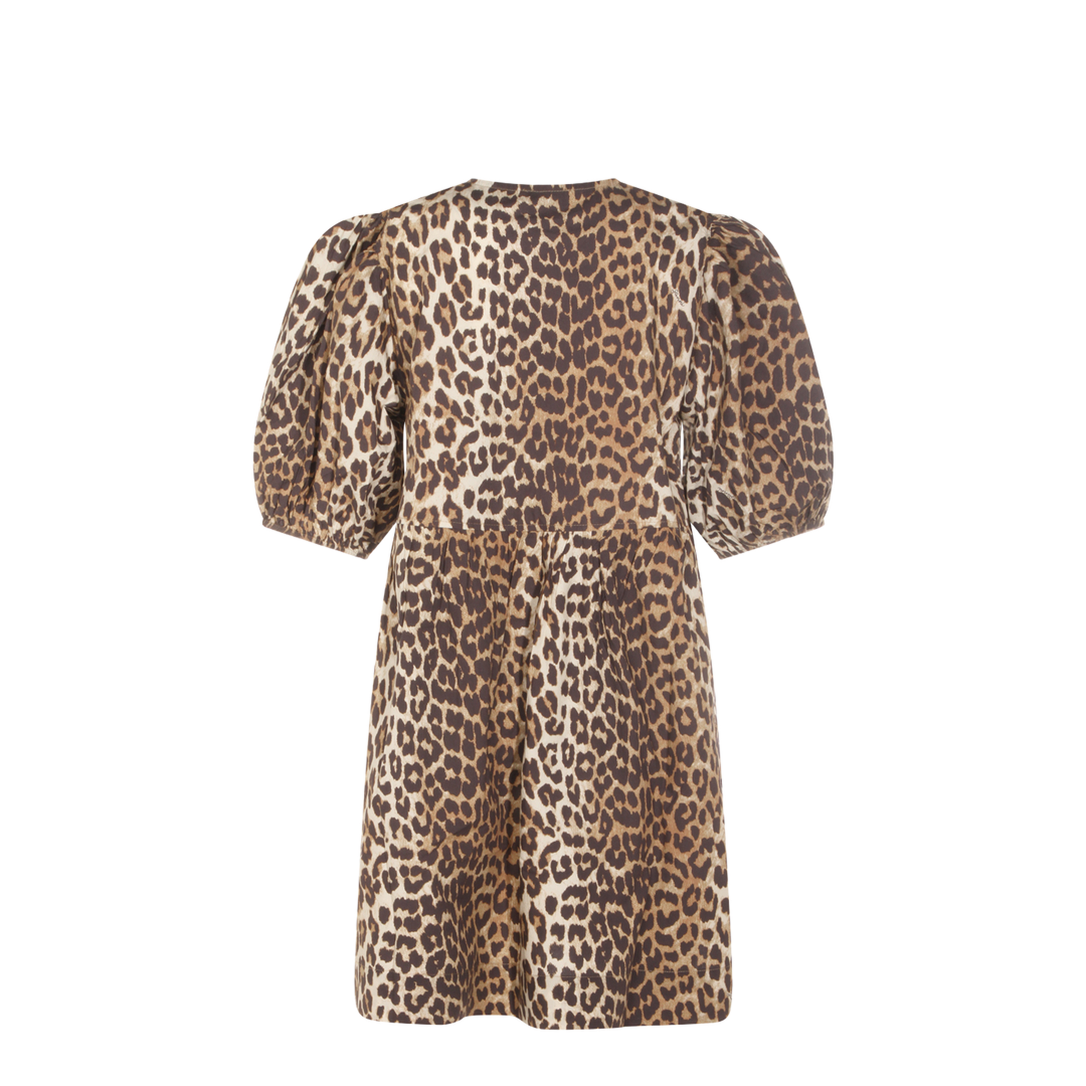 Printed Tie String Poplin Mini Dress