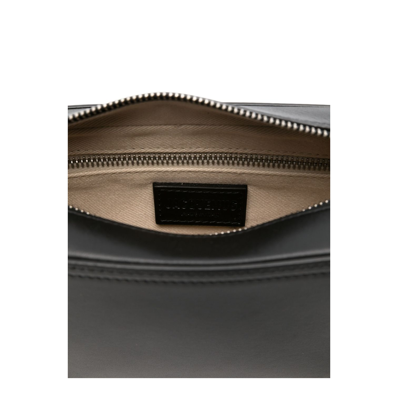 Black Calf Leather Zip Fastening Bag