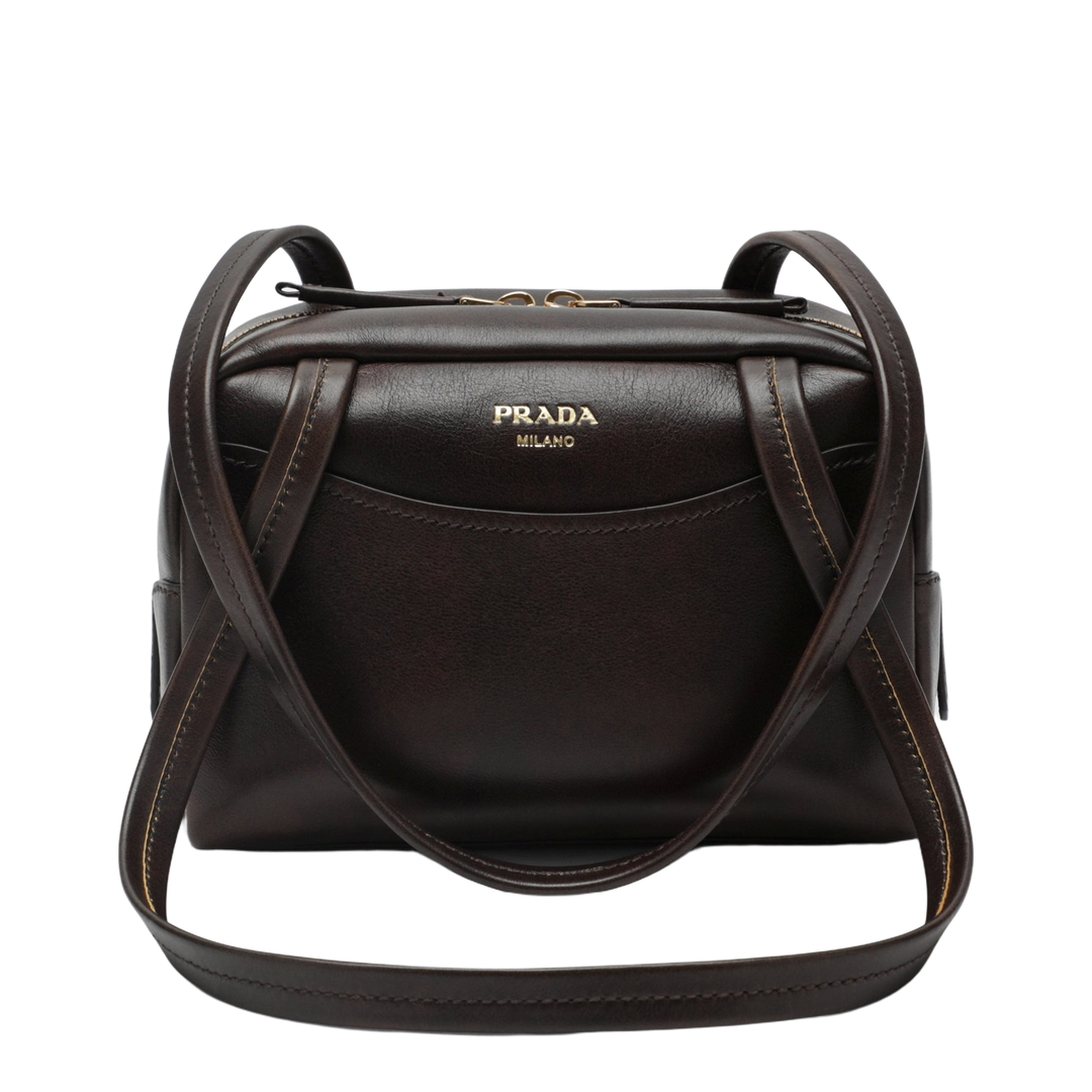 Carry Mini Calfskin Top-handle Bag - Cocoa Brown