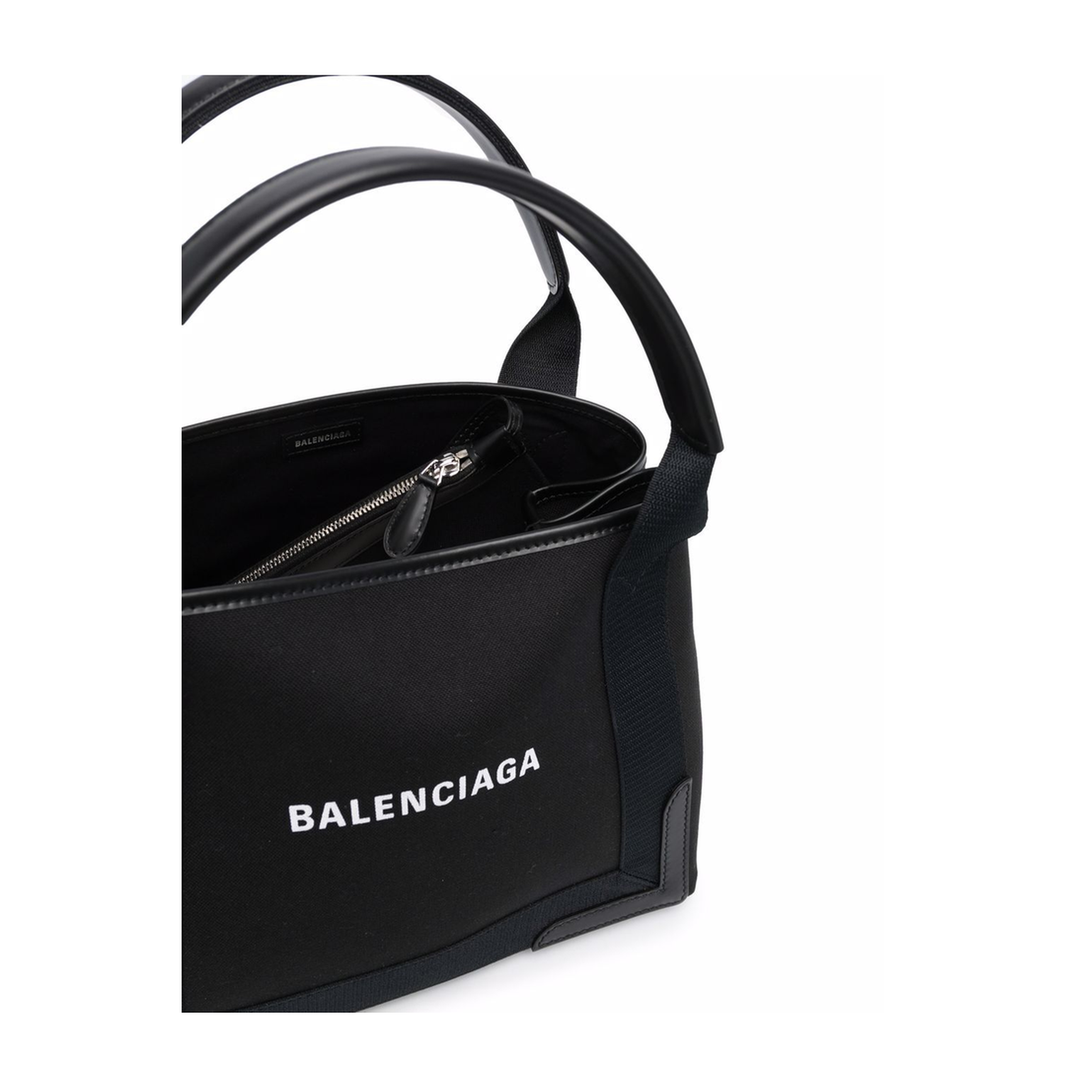 Cabas Small Top Handle Bag, silver hardware