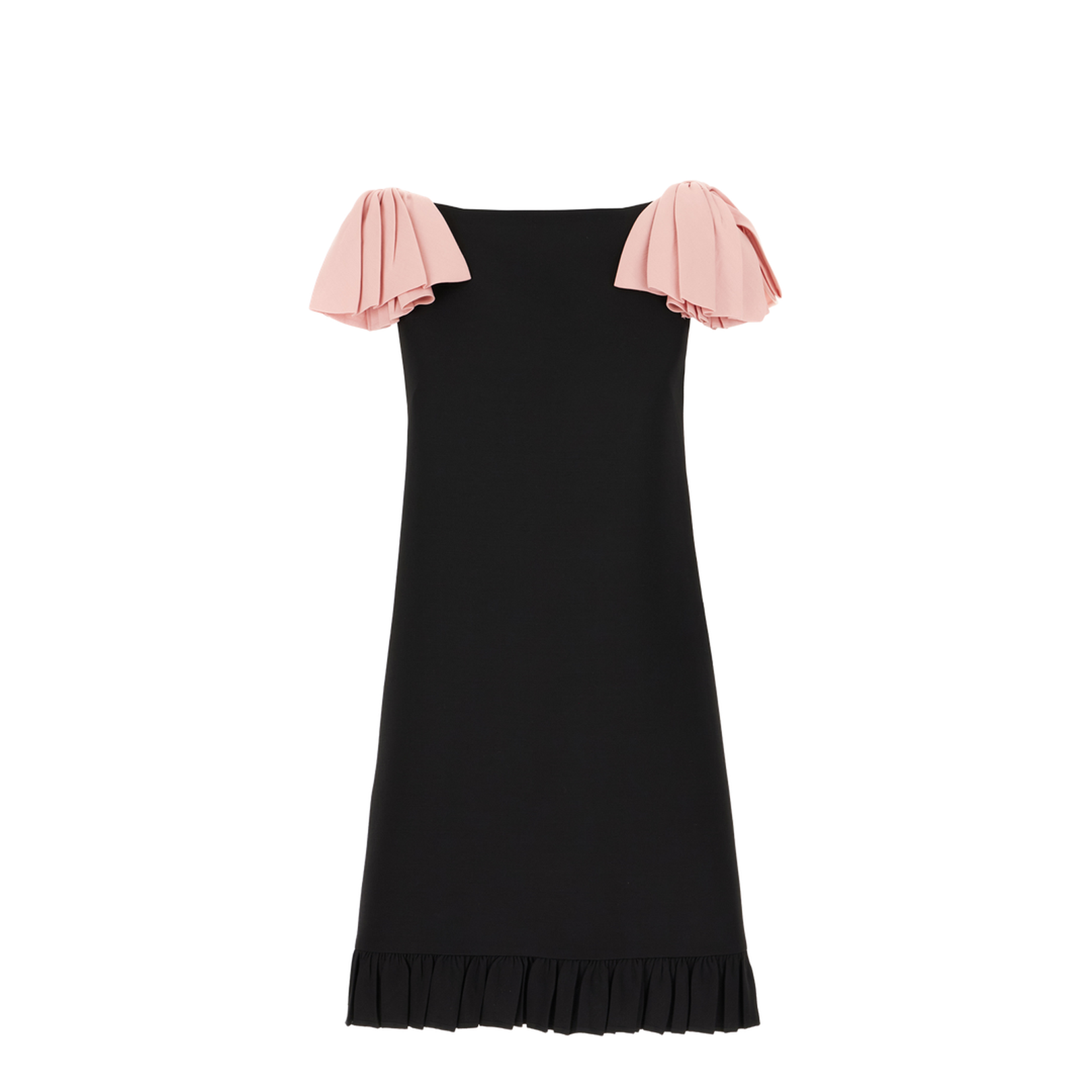 Black Wool Blend Mini Dress