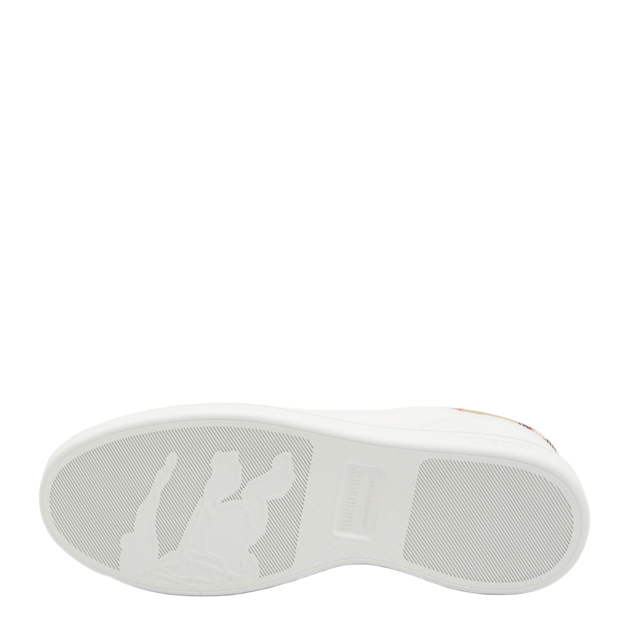 Checked Heel Leather Low-Top Sneakers