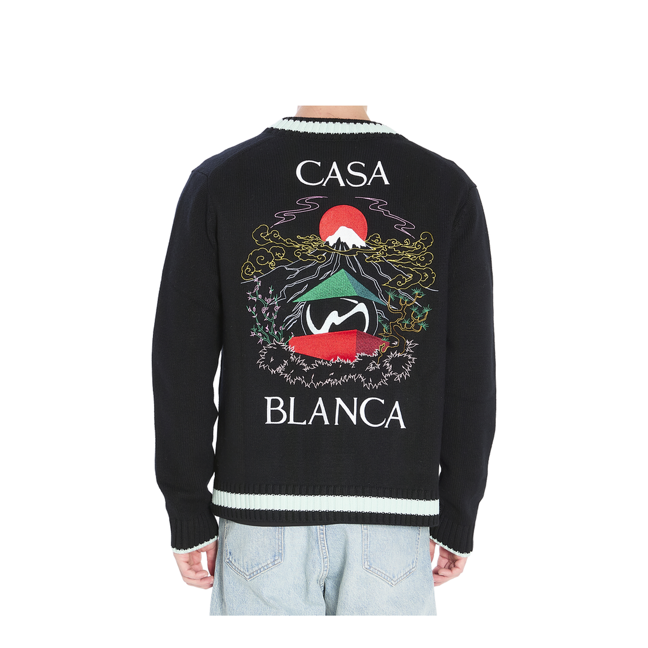 Cardigan with Stacked Casa Mountain Temple Design