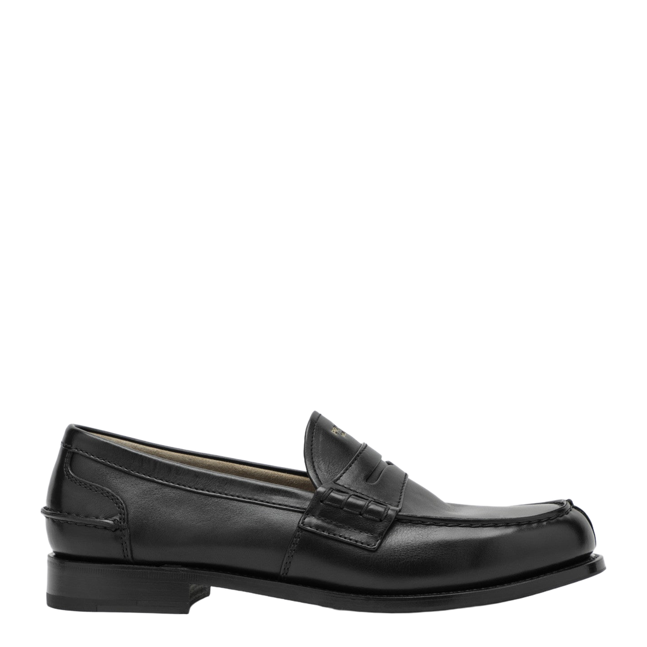 Black Brushed Leather Loafers