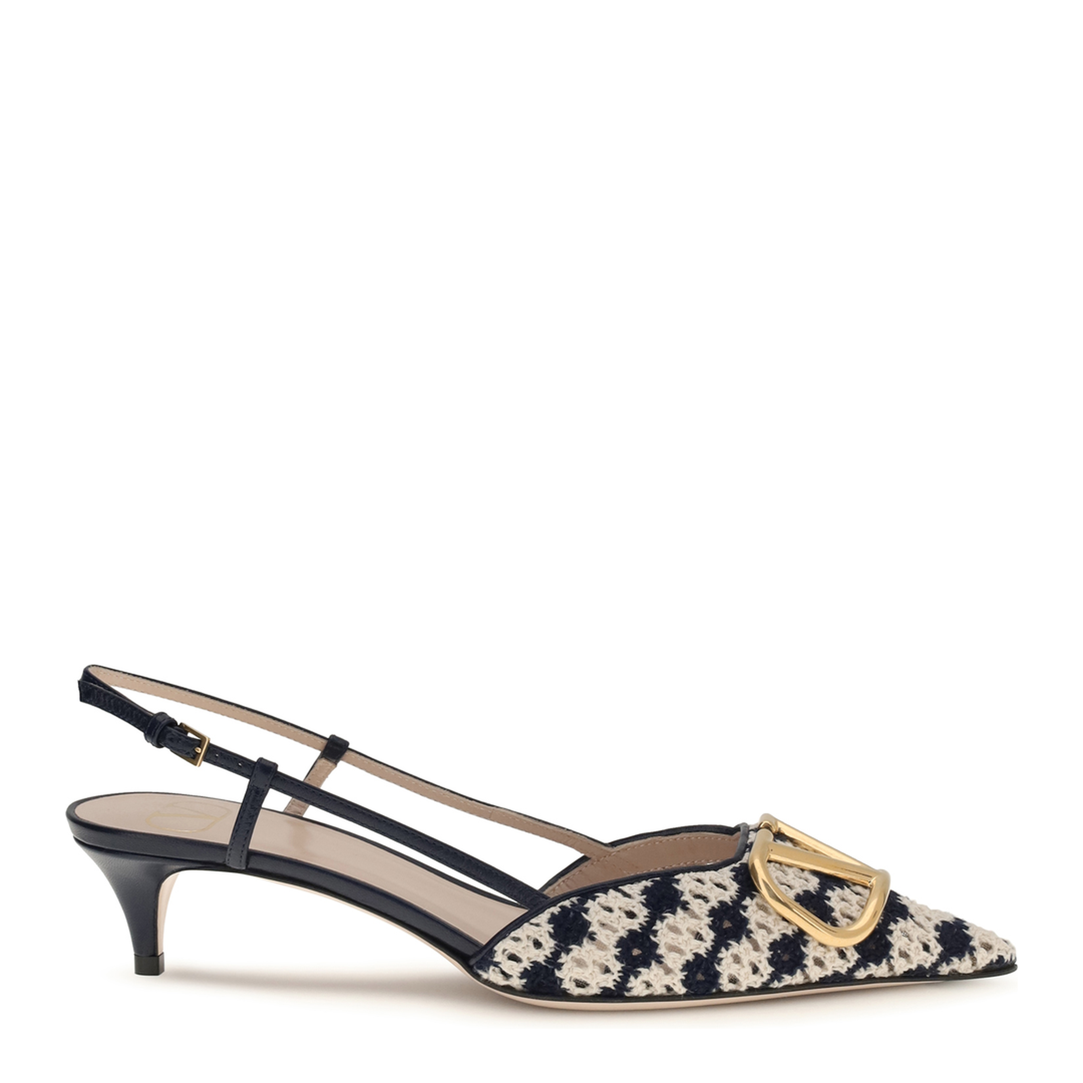 MAYFEYR - Valentino - Vlogo Signature Slingback Pumps In Crochet Fabric - 8W0S0Q70JZU