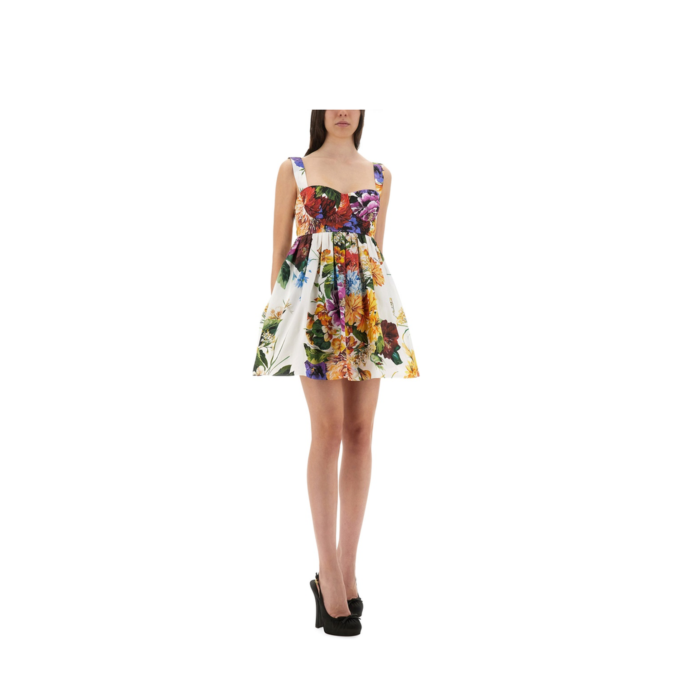 Bouquet Print Poplin Dress
