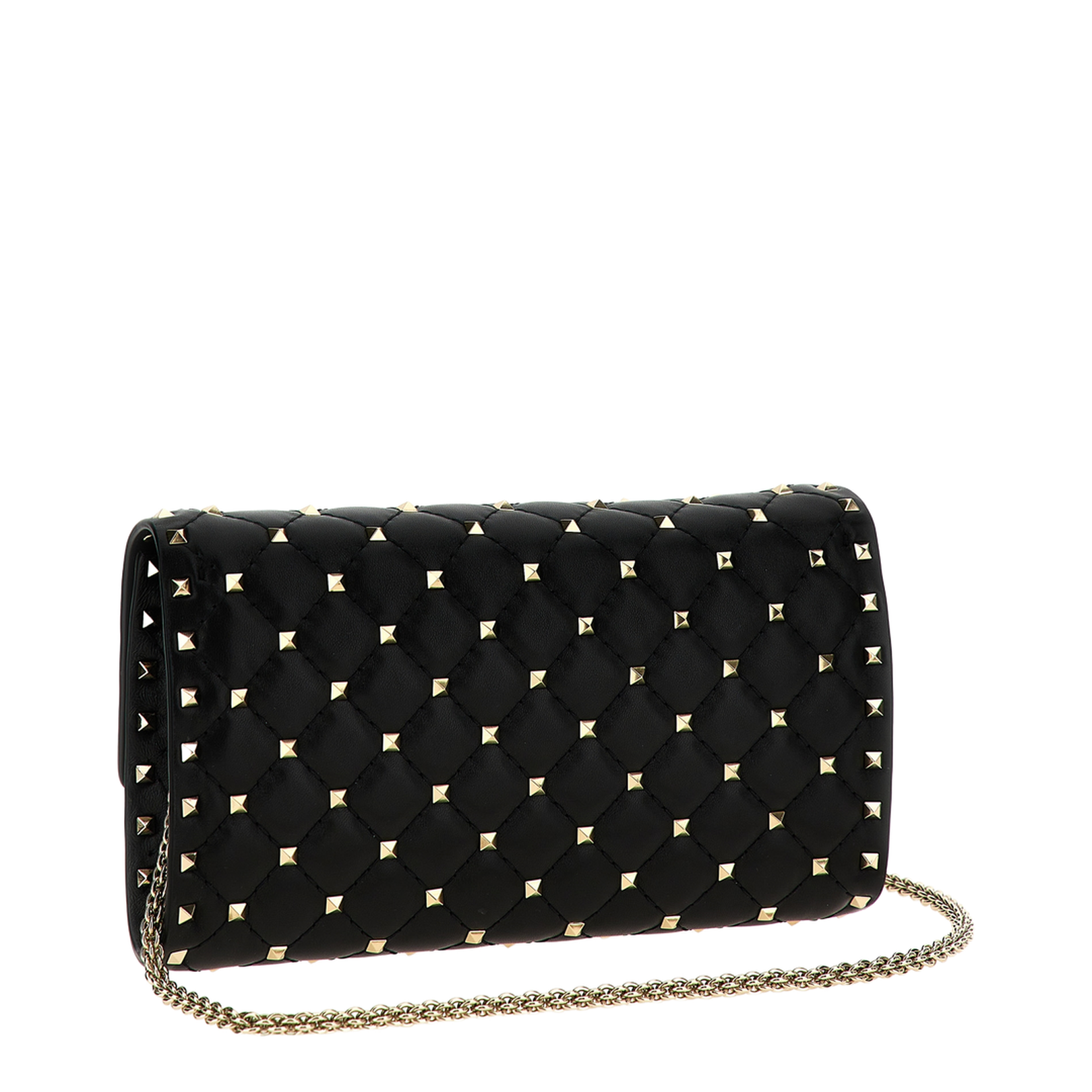 Rockstud Spike Nappa Leather Crossbody Clutch Bag