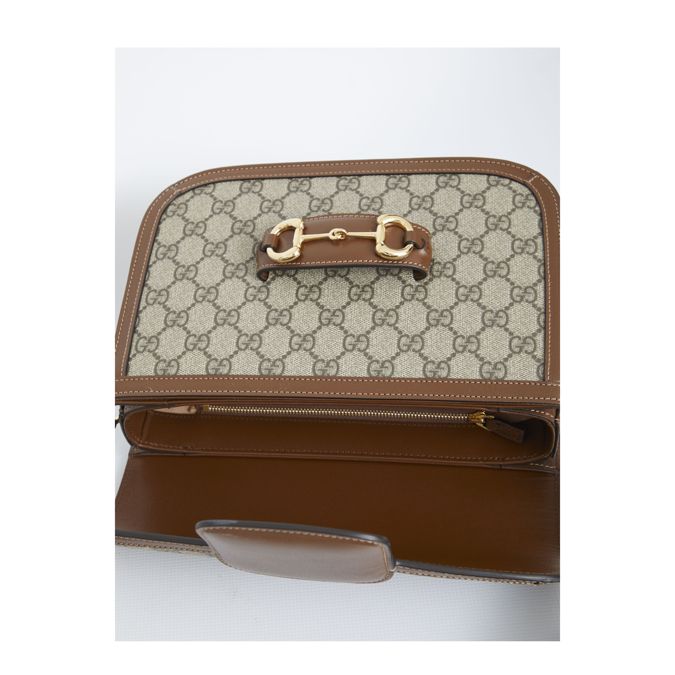 Horsebit 1955 Medium Canvas Shoulder Bag - Brown