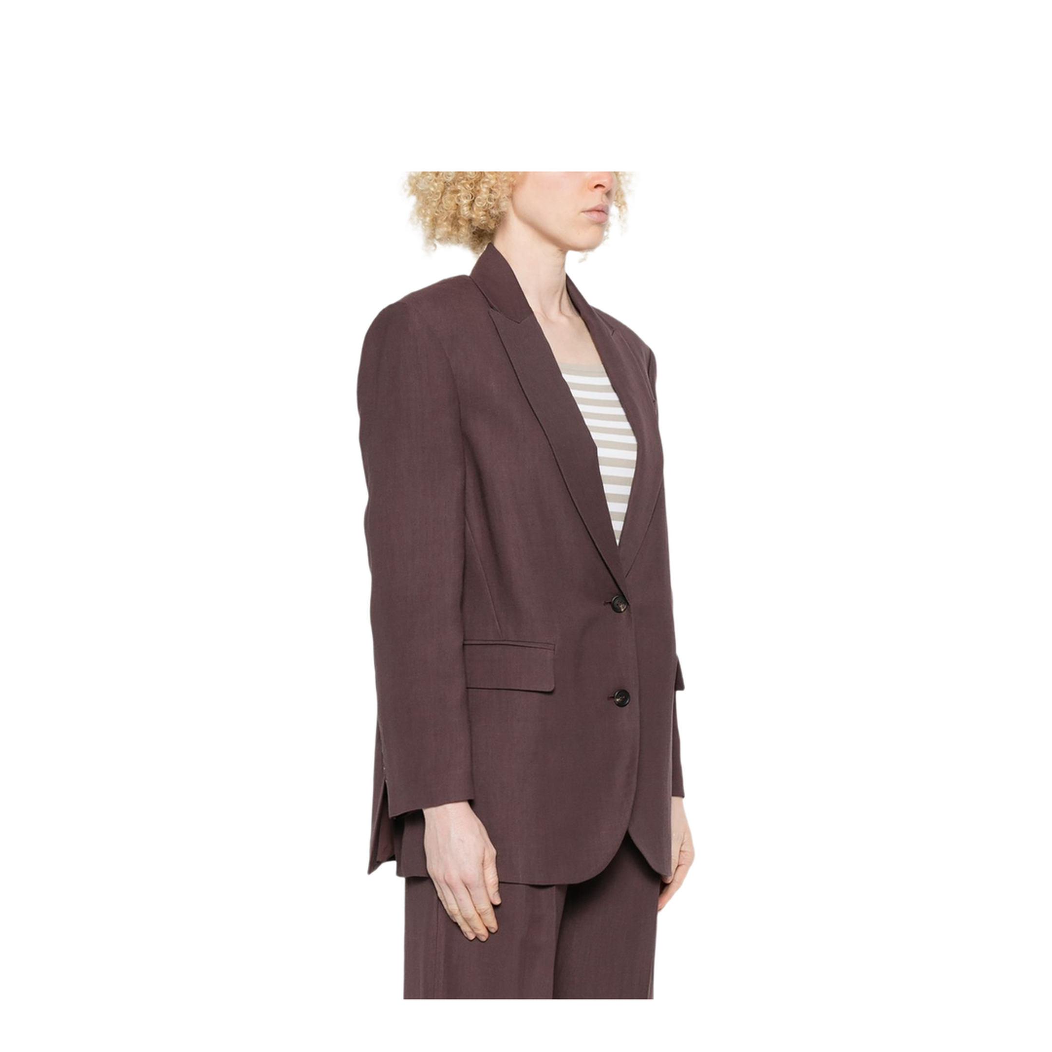 Aubergine Viscose Blend Blazer