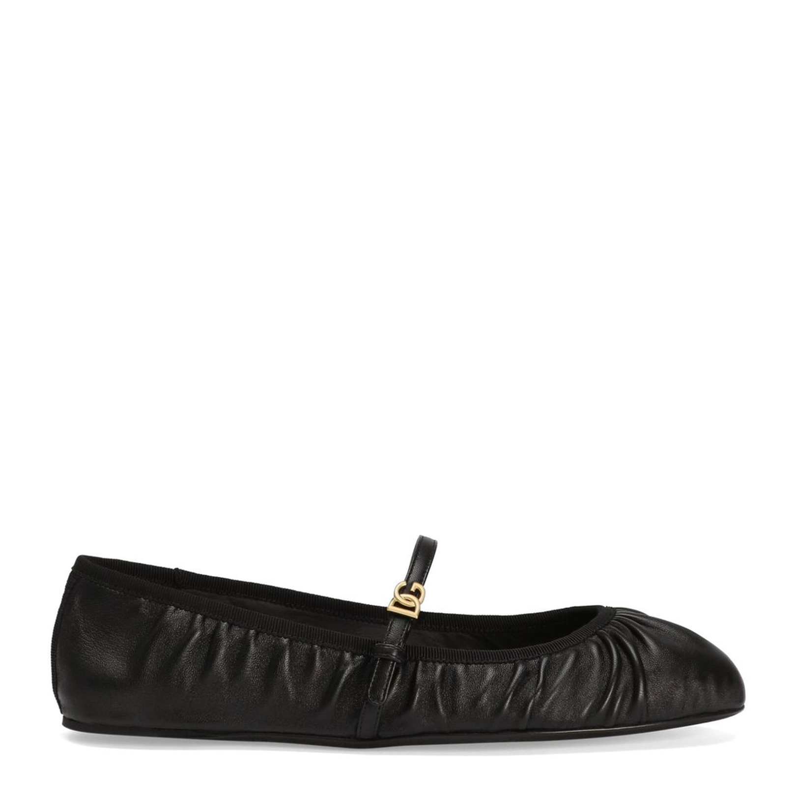 Nappa Leather Ballet Flats in Black
