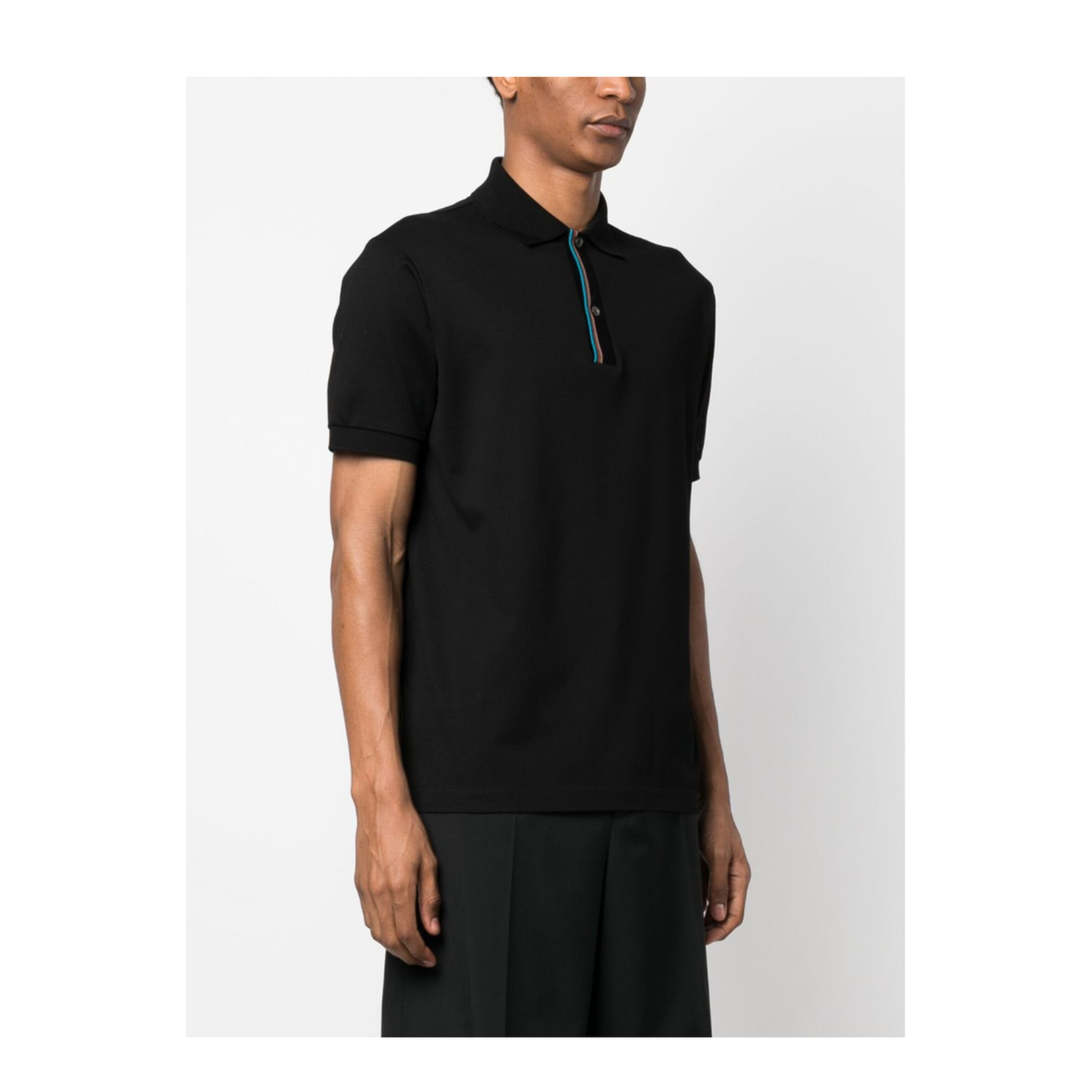 Black Cotton Polo Shirt