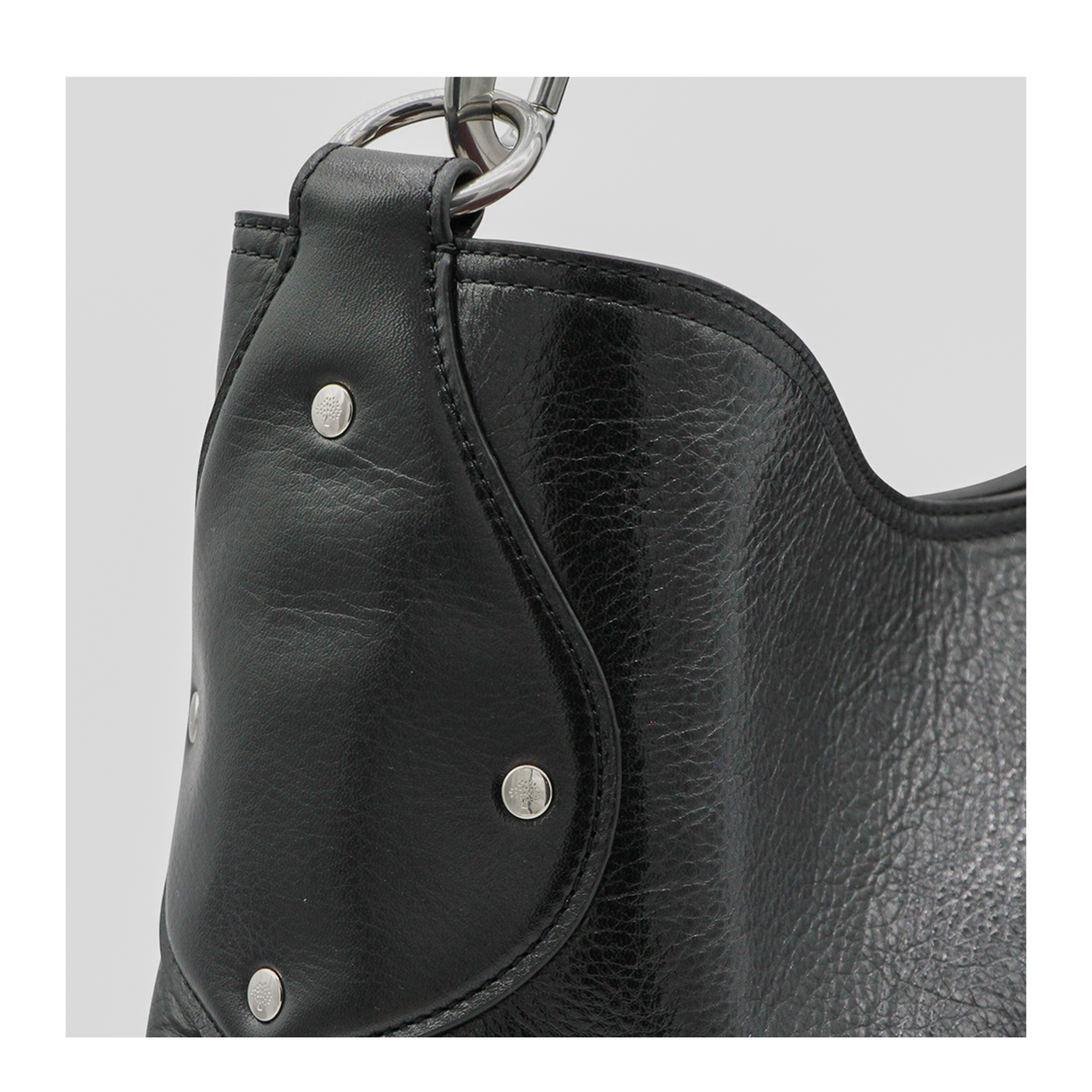 Hackney Shoulder Bag High Shine Calf Leather - Black