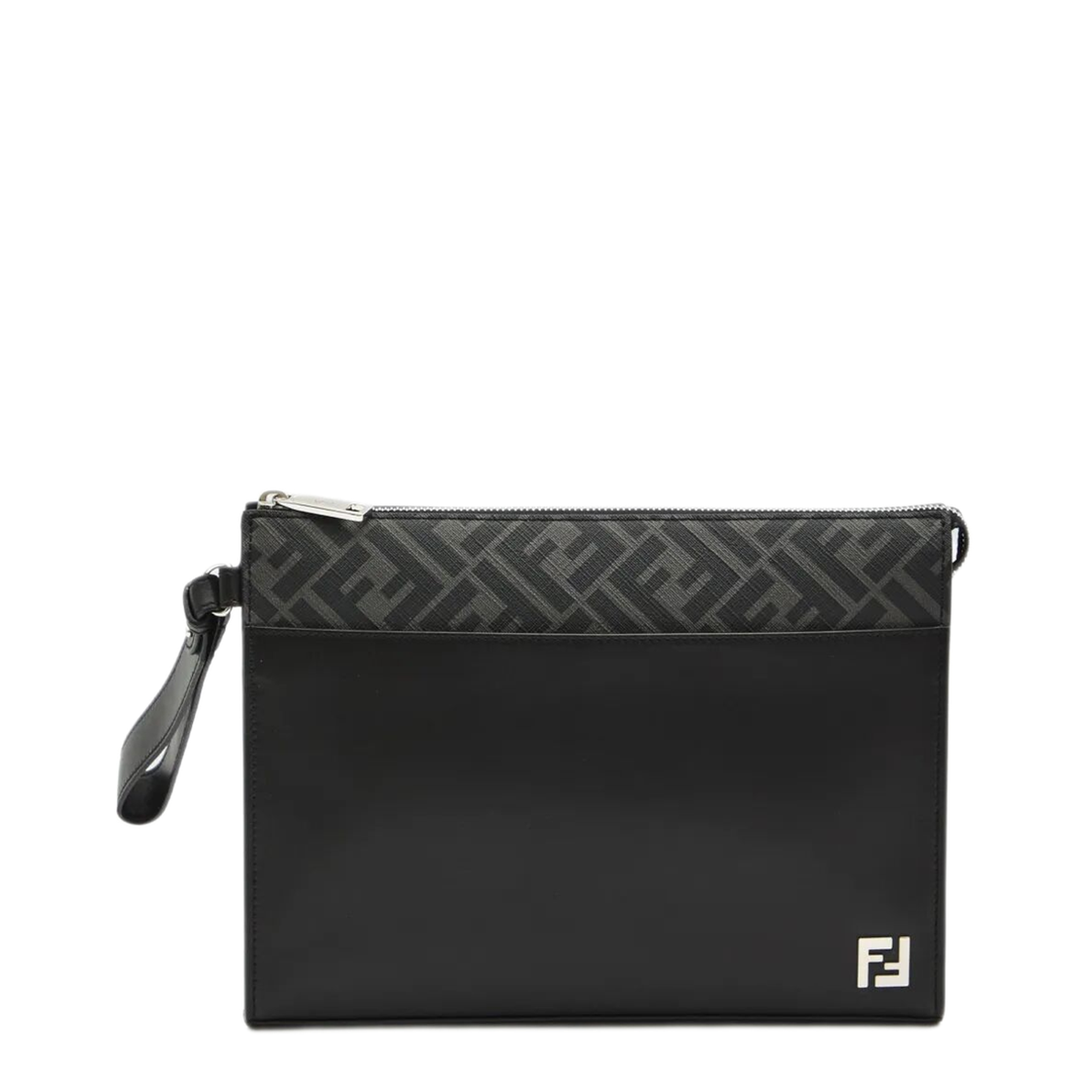 MAYFEYR - Fendi - Leather And Canvas Ff Squared Clutch - 7VA491AJF0