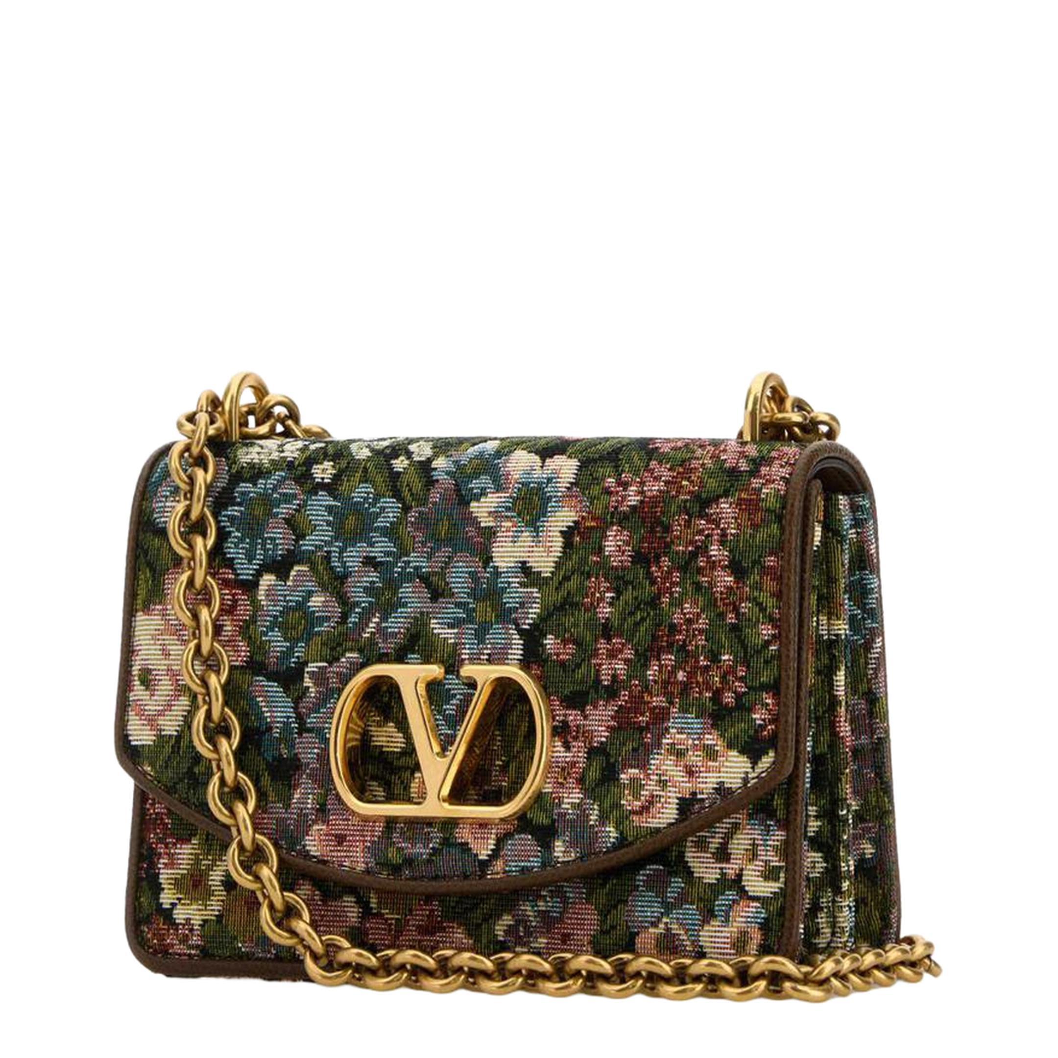 Embroidered Fabric Vain Shoulder Bag
