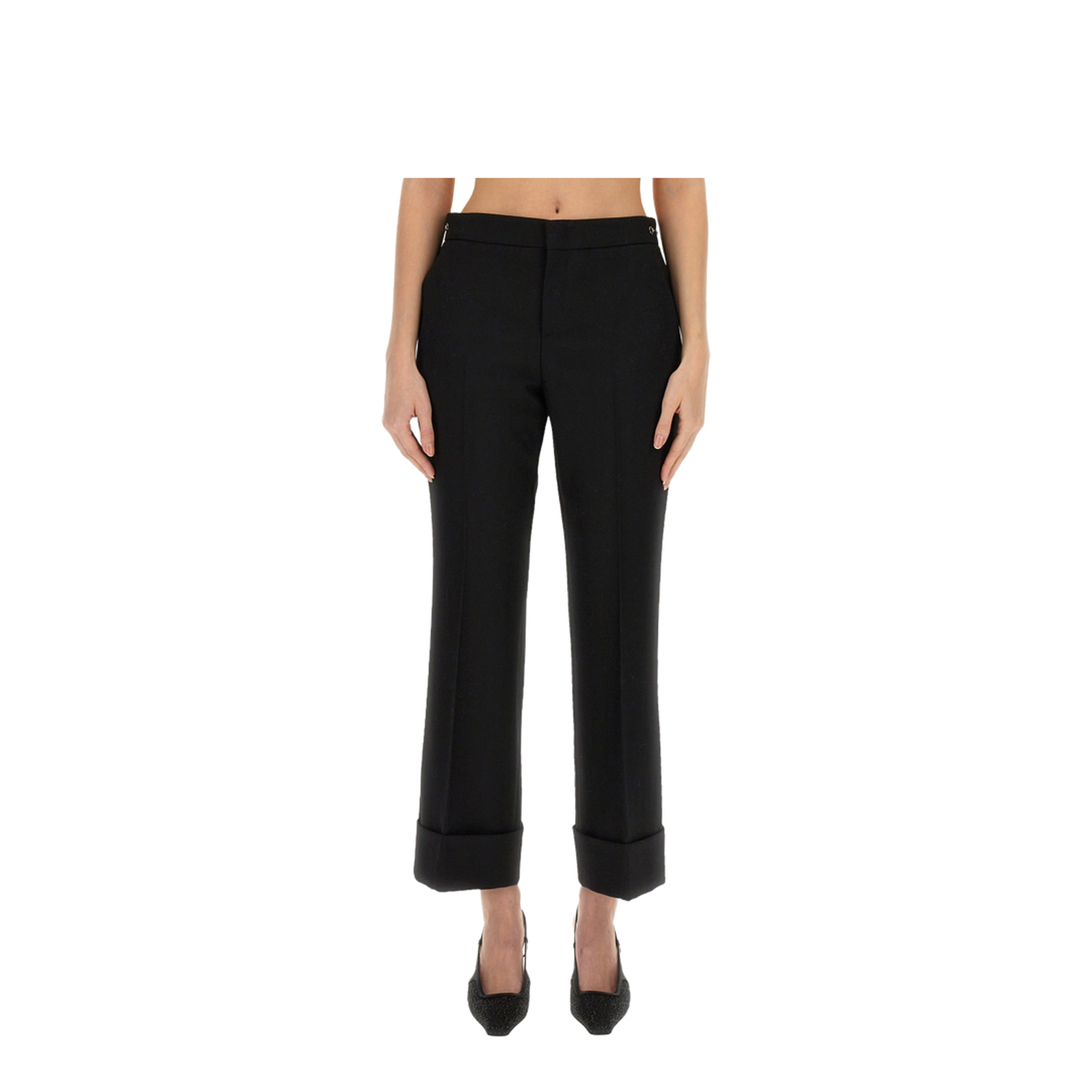 Wool Pleat-Front Trousers