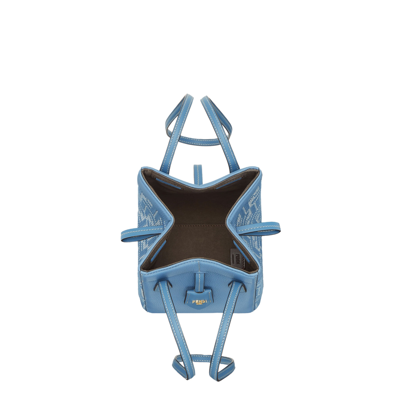Origami Mini Leather Bucket Bags - Blue