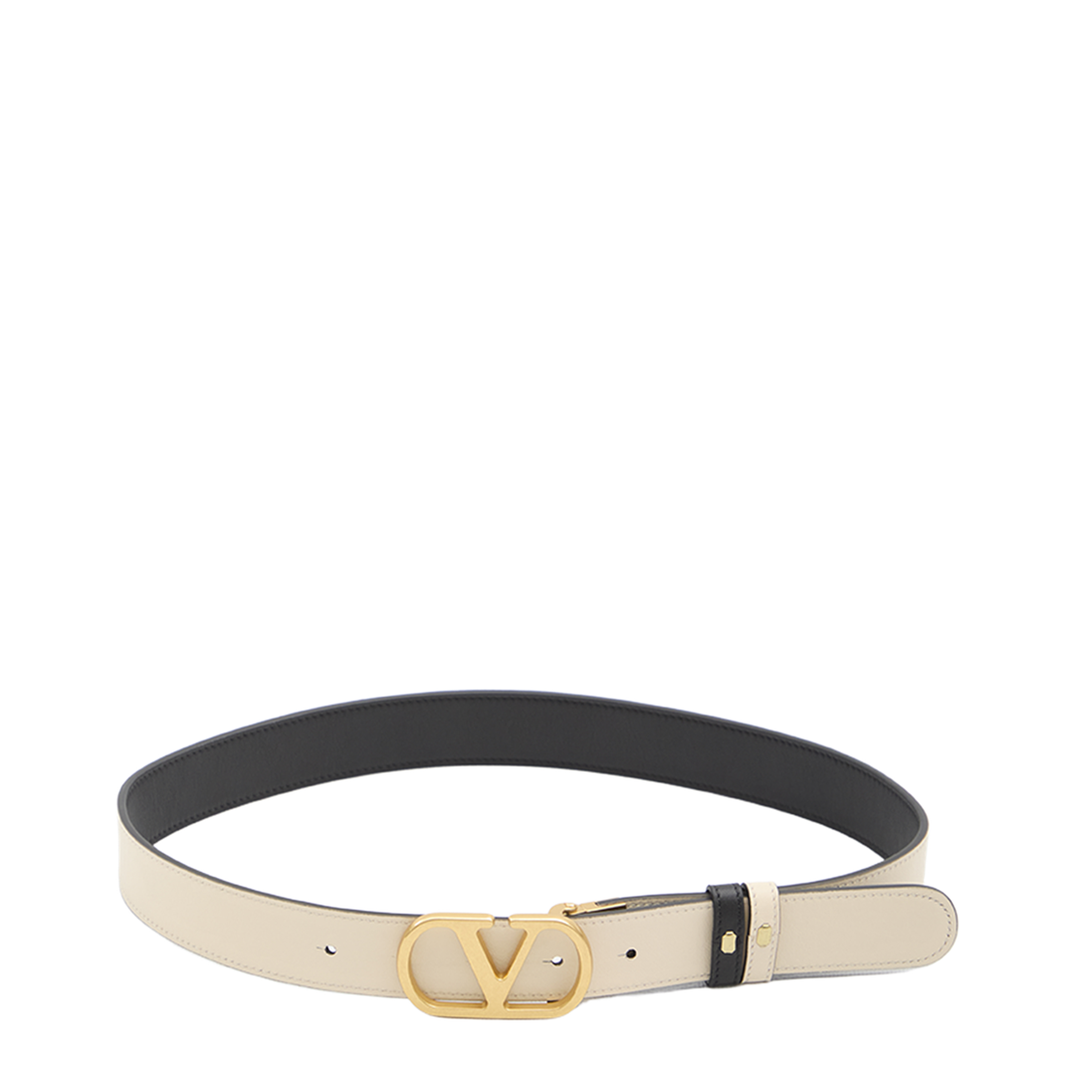 VLogo Signature Leather Belt Black