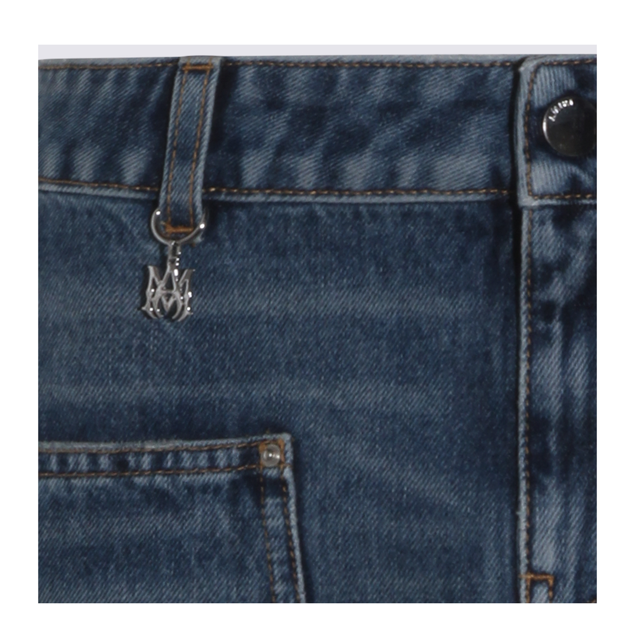 Blue Cotton Denim Skirt