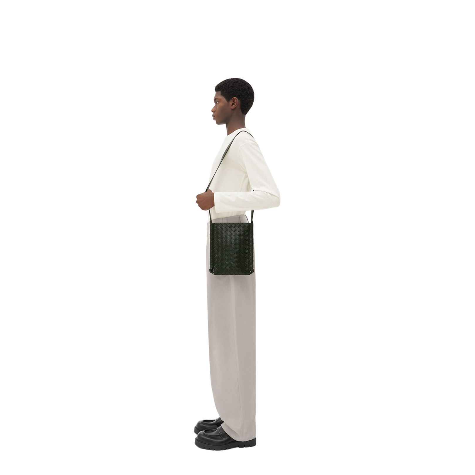 Intrecciato Calfskin Crossbody Bag