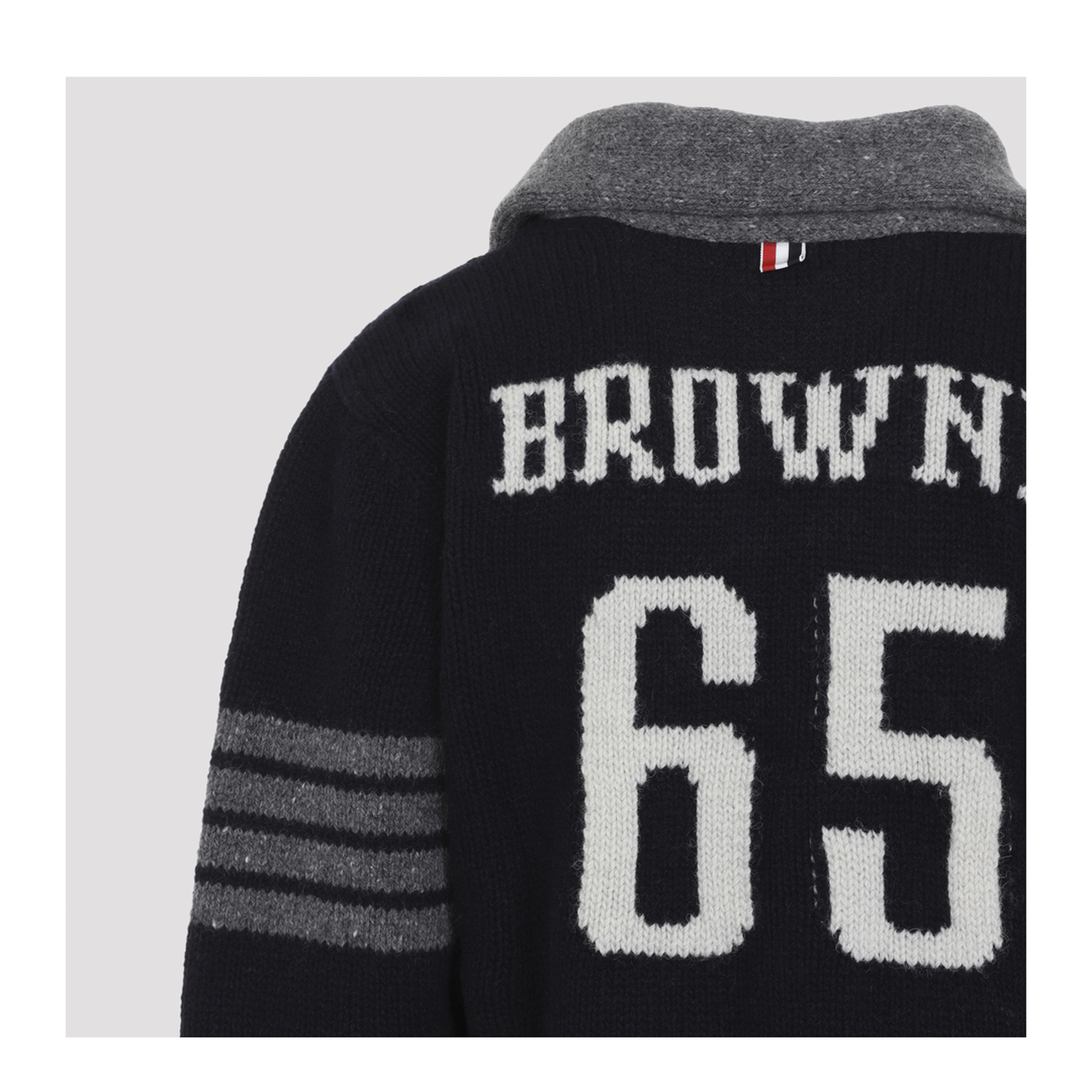 MAYFEYR - Thom Browne - Jersey Intarsia Shawl Collar Cardigan - MKJ146BY1047