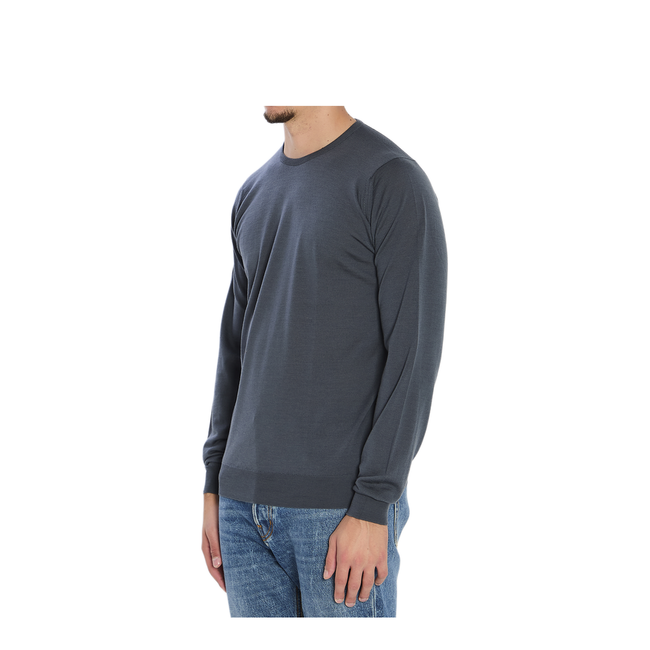 MAYFEYR - John Smedley - Lundy Craw Neck Pullover - LUNDYSLATEGREY