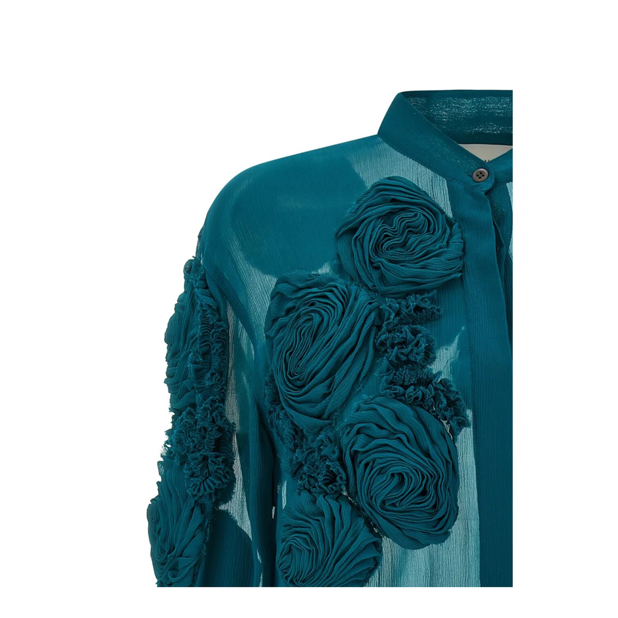 MAYFEYR - Dries Van Noten - Embellished Shirt In Sheer Viscose - 0107623376508