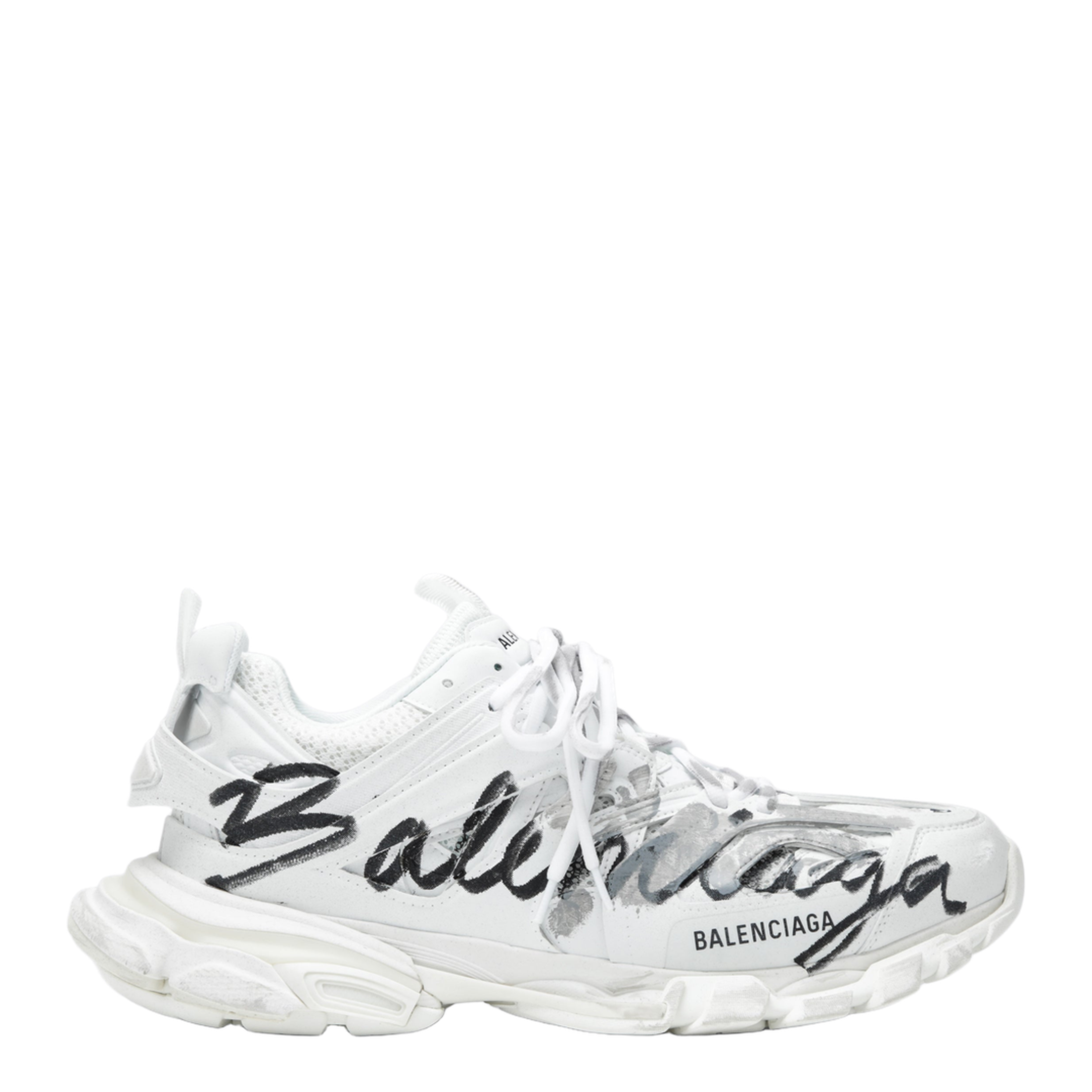 MAYFEYR - Balenciaga - Track Signature Sneakers In White/Black - 542023WTRHW9010