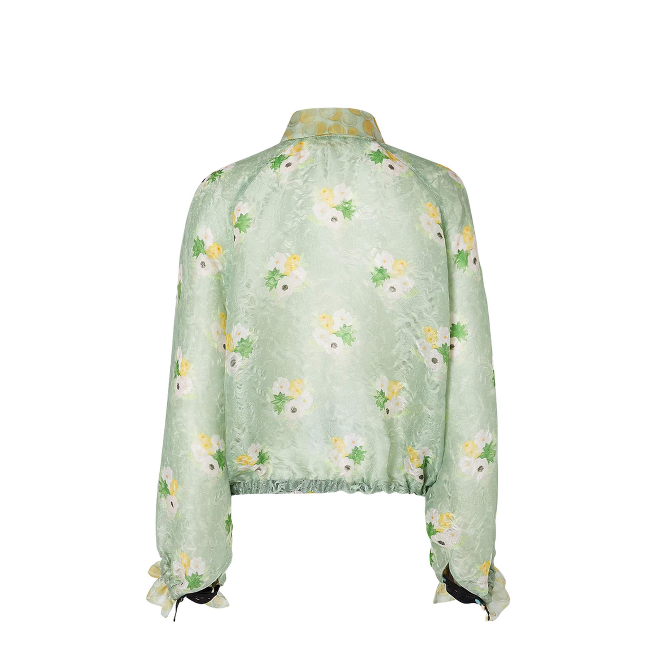 MAYFEYR - Fendi - Light Green Organza Lace Bomber Jacket - FJ7711AW9FF1AL8