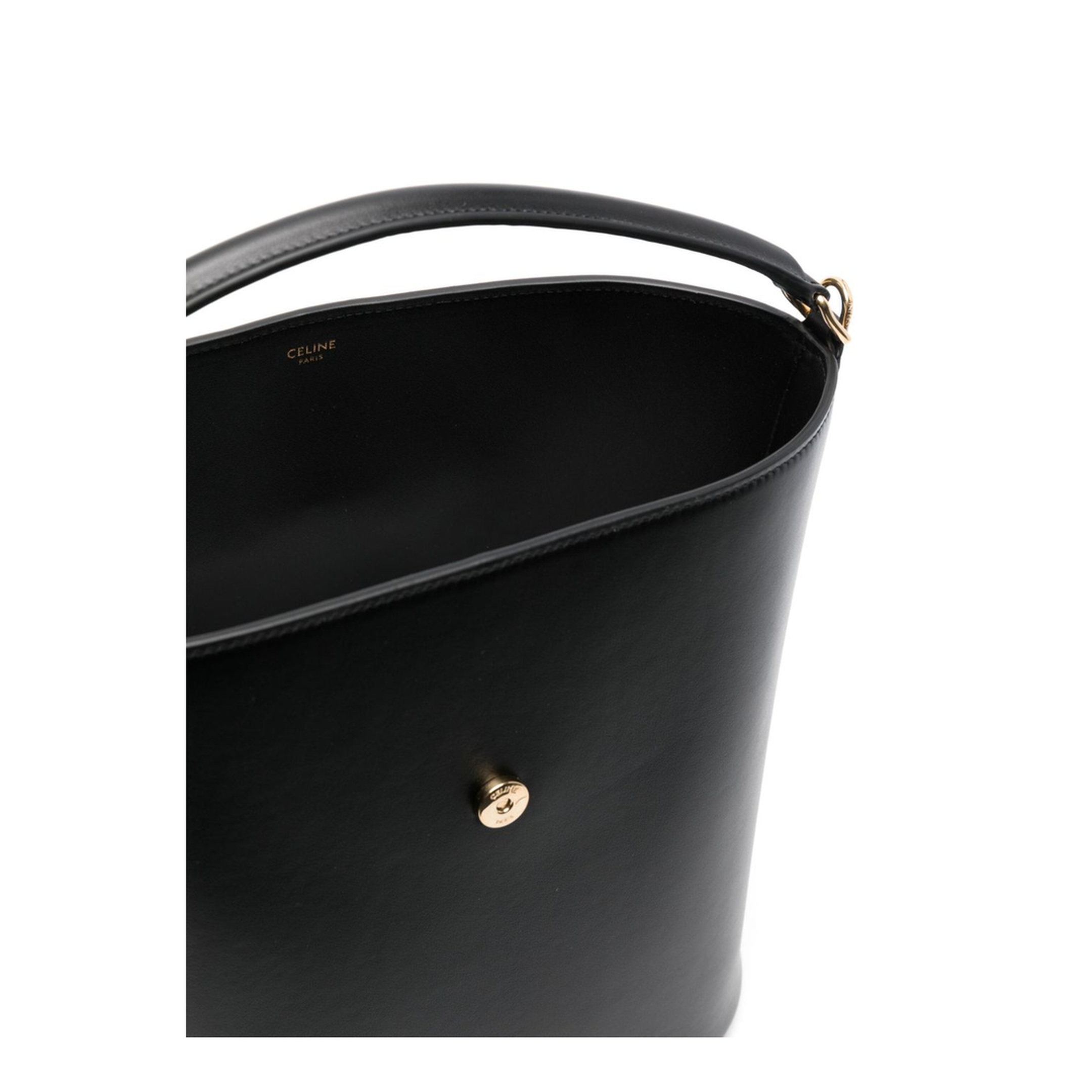 Louise Medium Calfskin Bucket Bag - Black