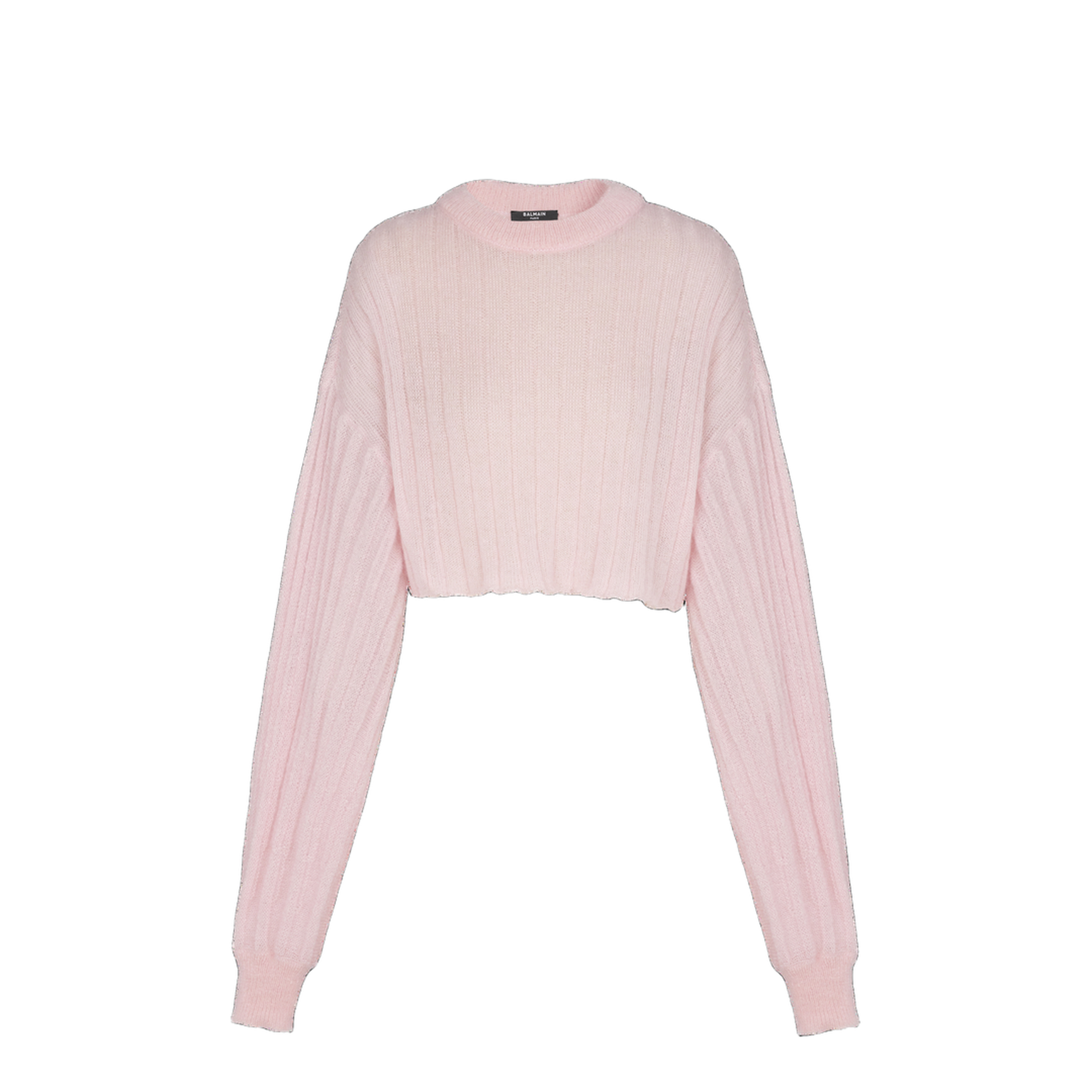 Cropped Mohair Sweater Pink