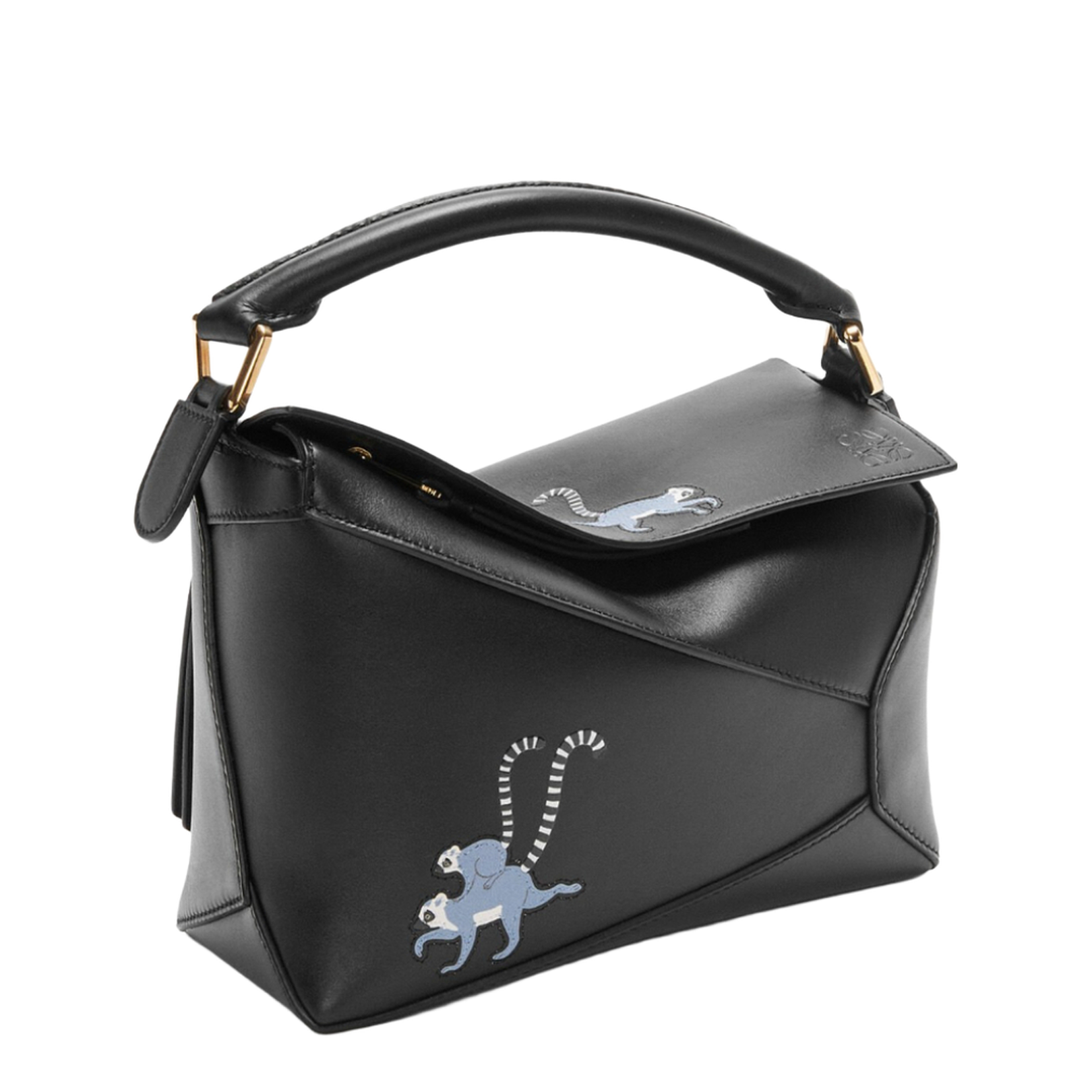 Small Puzzle Edge Bag in Soft Grained Calfskin Black