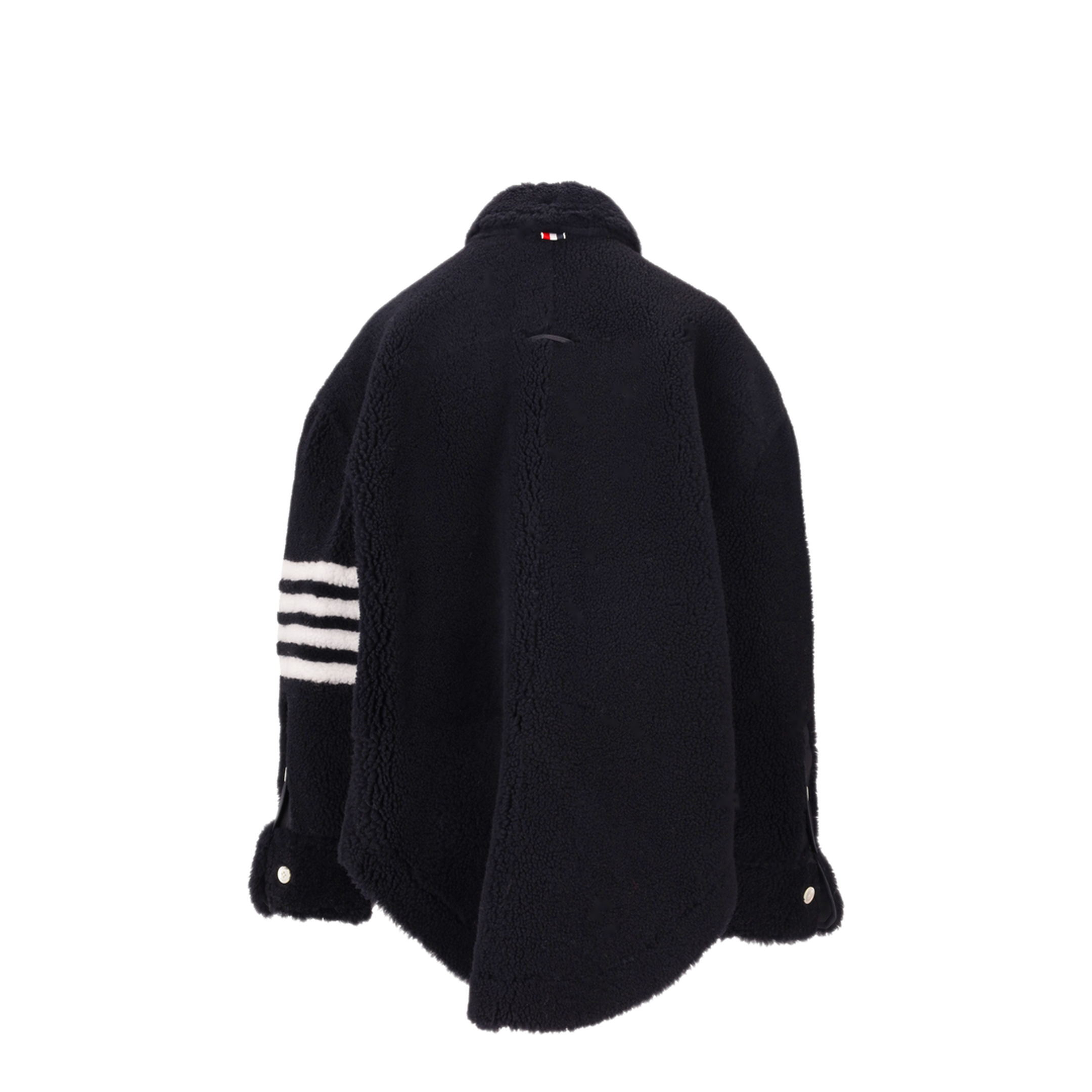 MAYFEYR - Thom Browne - Supersized Shirt Jacket With 4 Bar In Dyed Shearling - FLL122C02821415