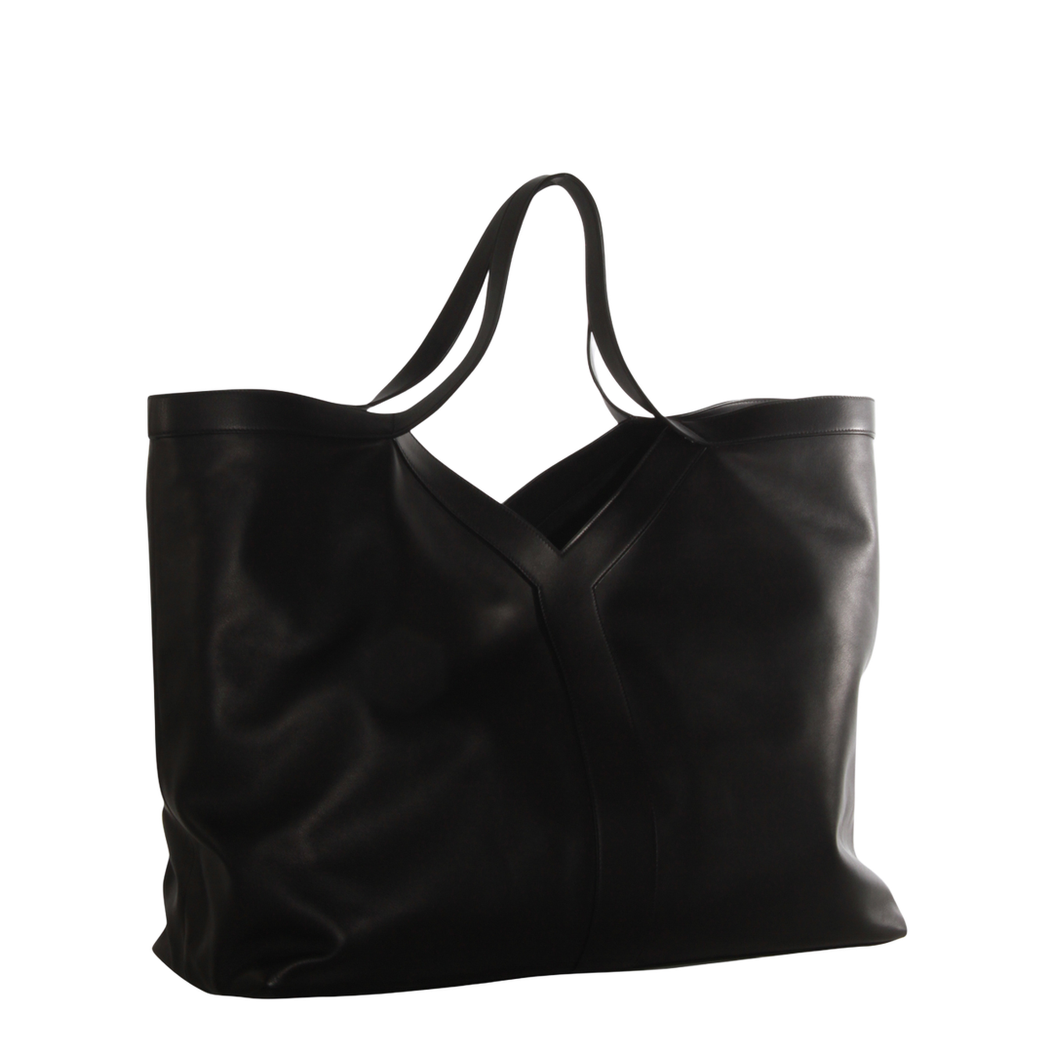 Y Maxi Tote in Grained Leather