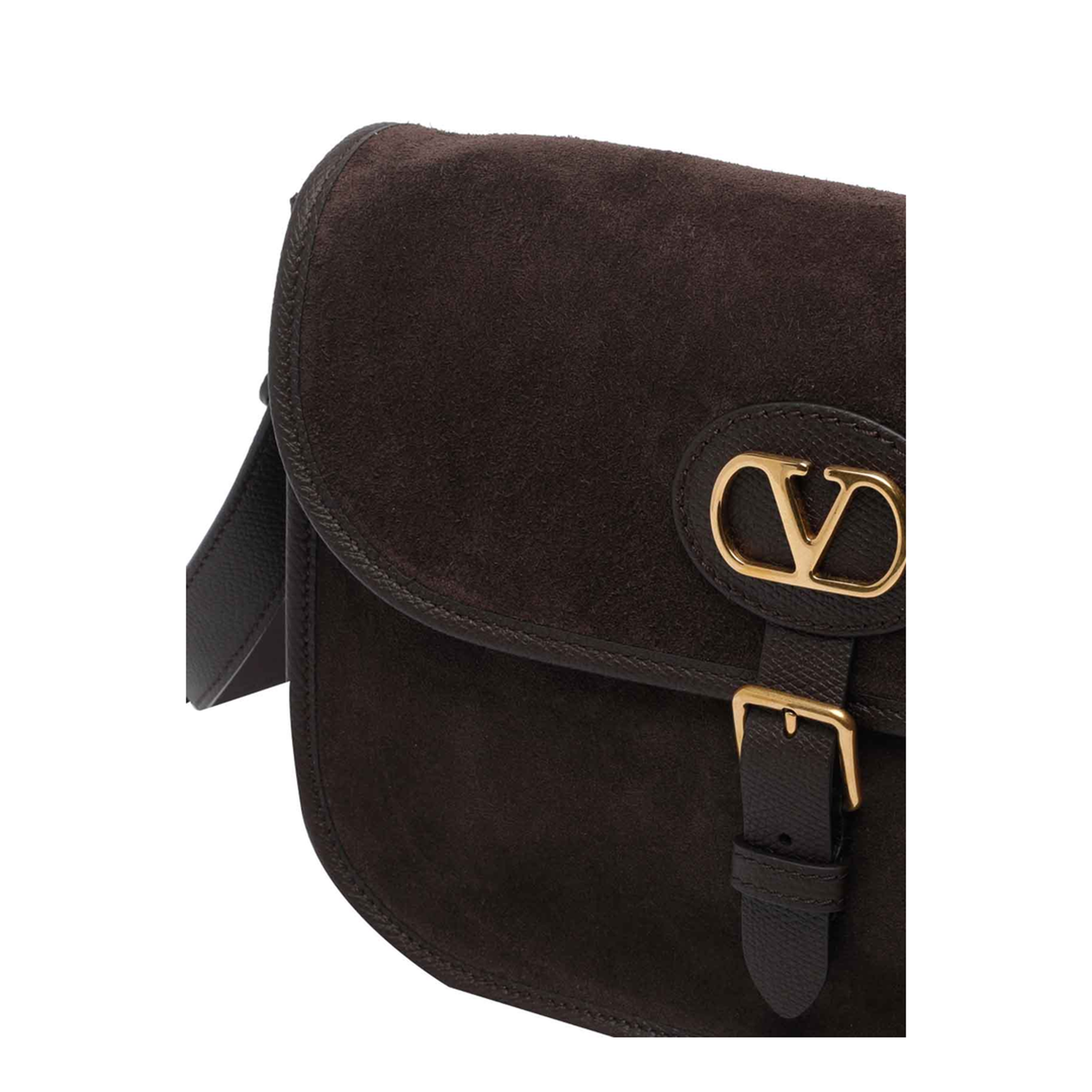 Dark Brown Suede Antibes Crossbody Bag