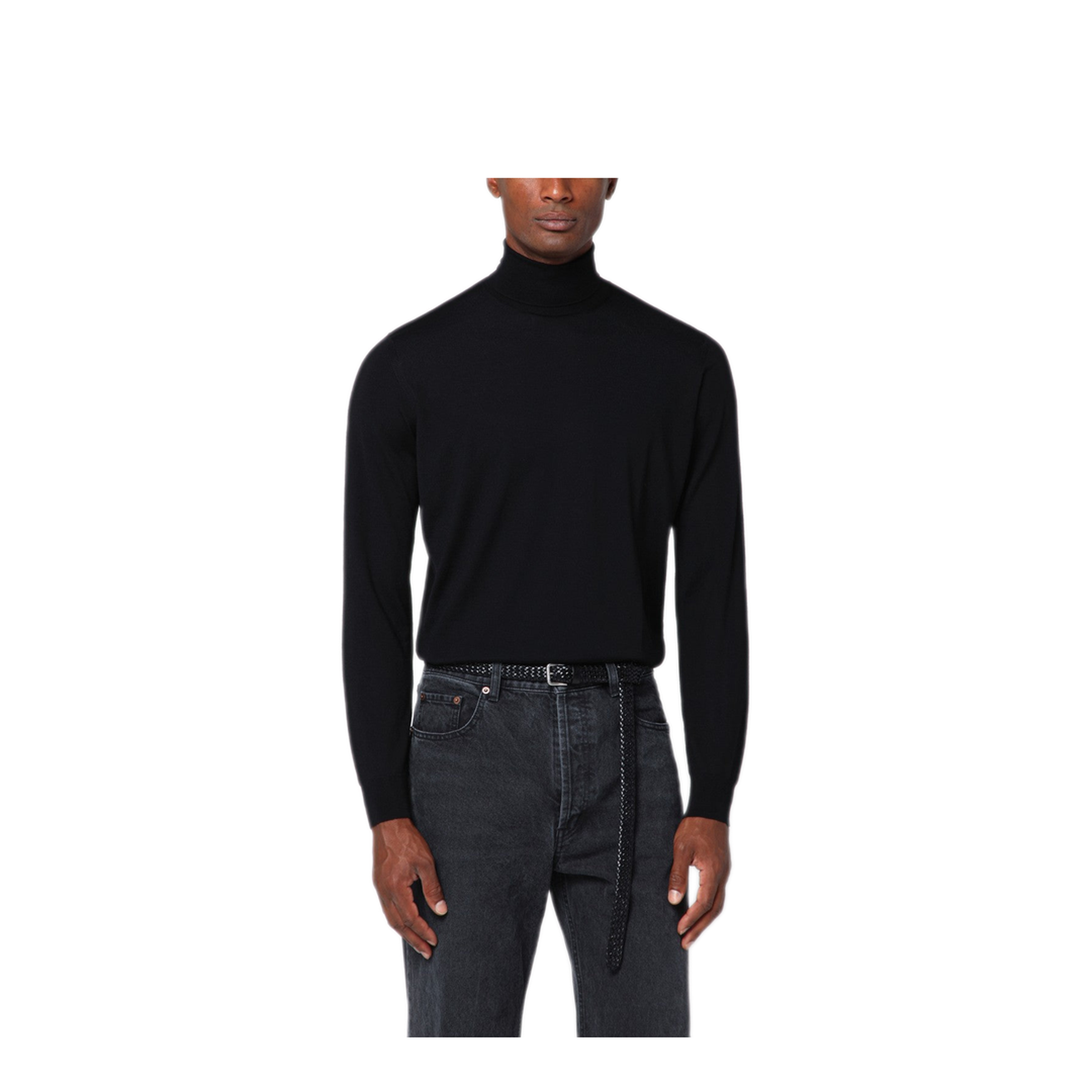 MAYFEYR - Drumohr - Black Wool Turtleneck Sweater - D0D104LWO690