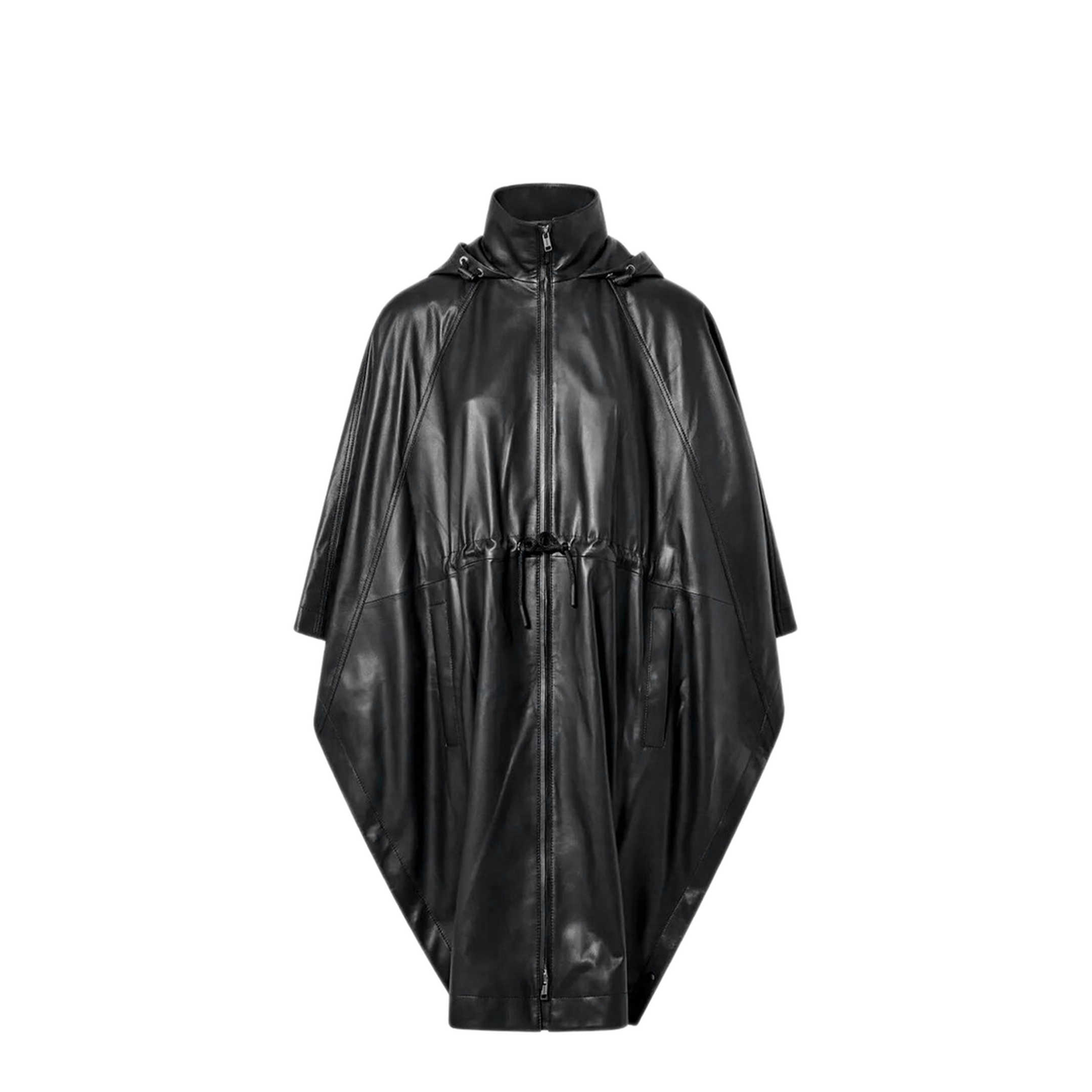 MAYFEYR - Yves Salomon - Leather Cape With Drawstring Waist - 26EFC03104L05WC99