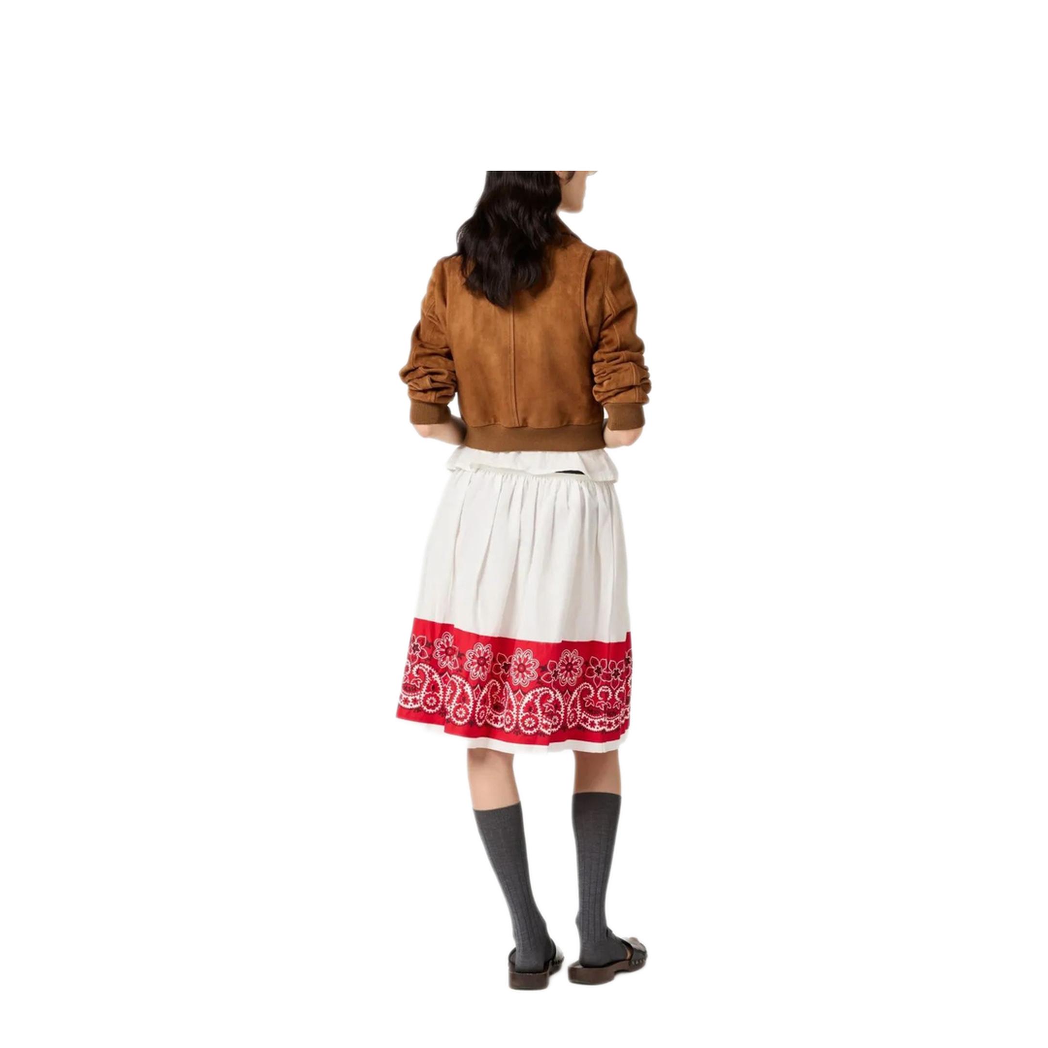 MAYFEYR - Miu Miu - Flame Pleated Poplin Skirt - MG2487SOOO17LZF0970