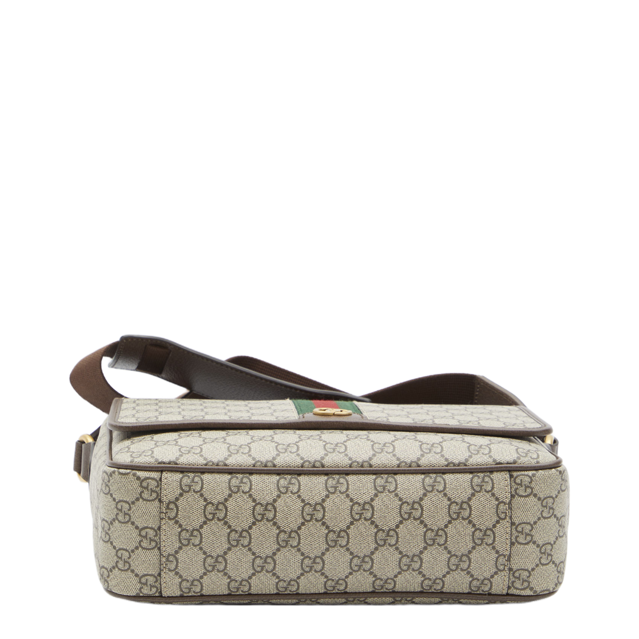 Ophidia Medium Canvas Messenger Bag - Beige