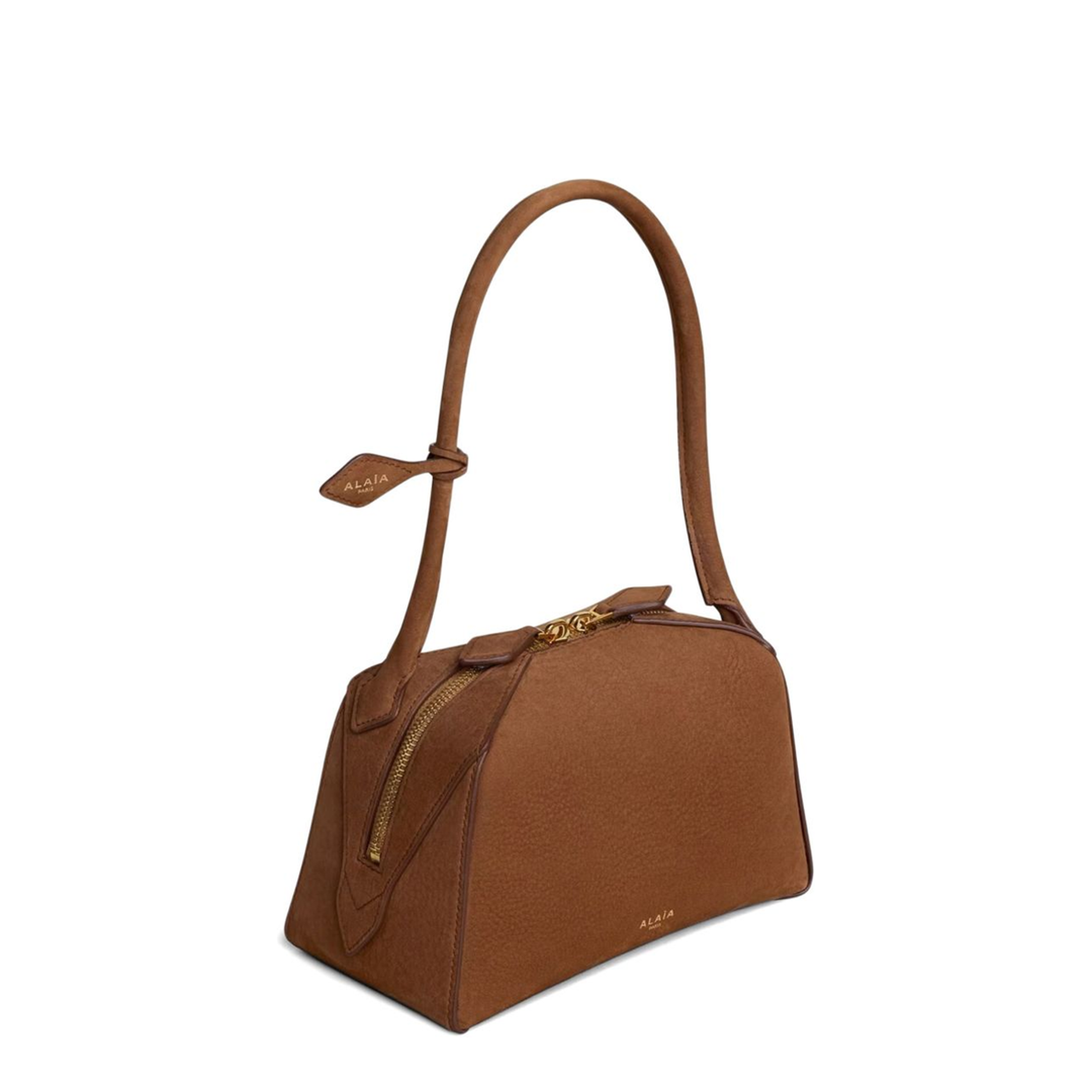 Le Bouledogue Small Nubuck Shoulder Bag - Terre d’Ombre Marron