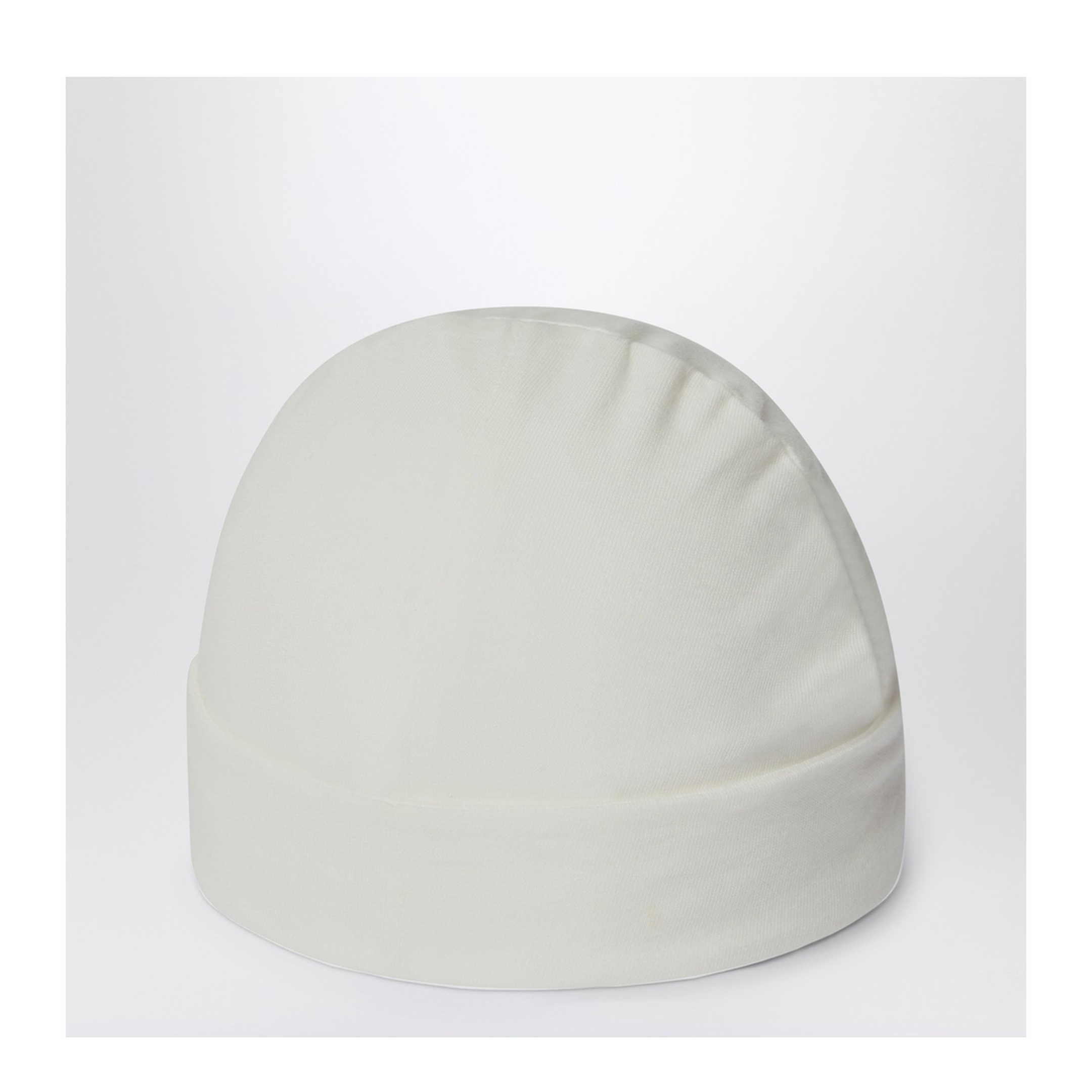 White Cap with Logo Print