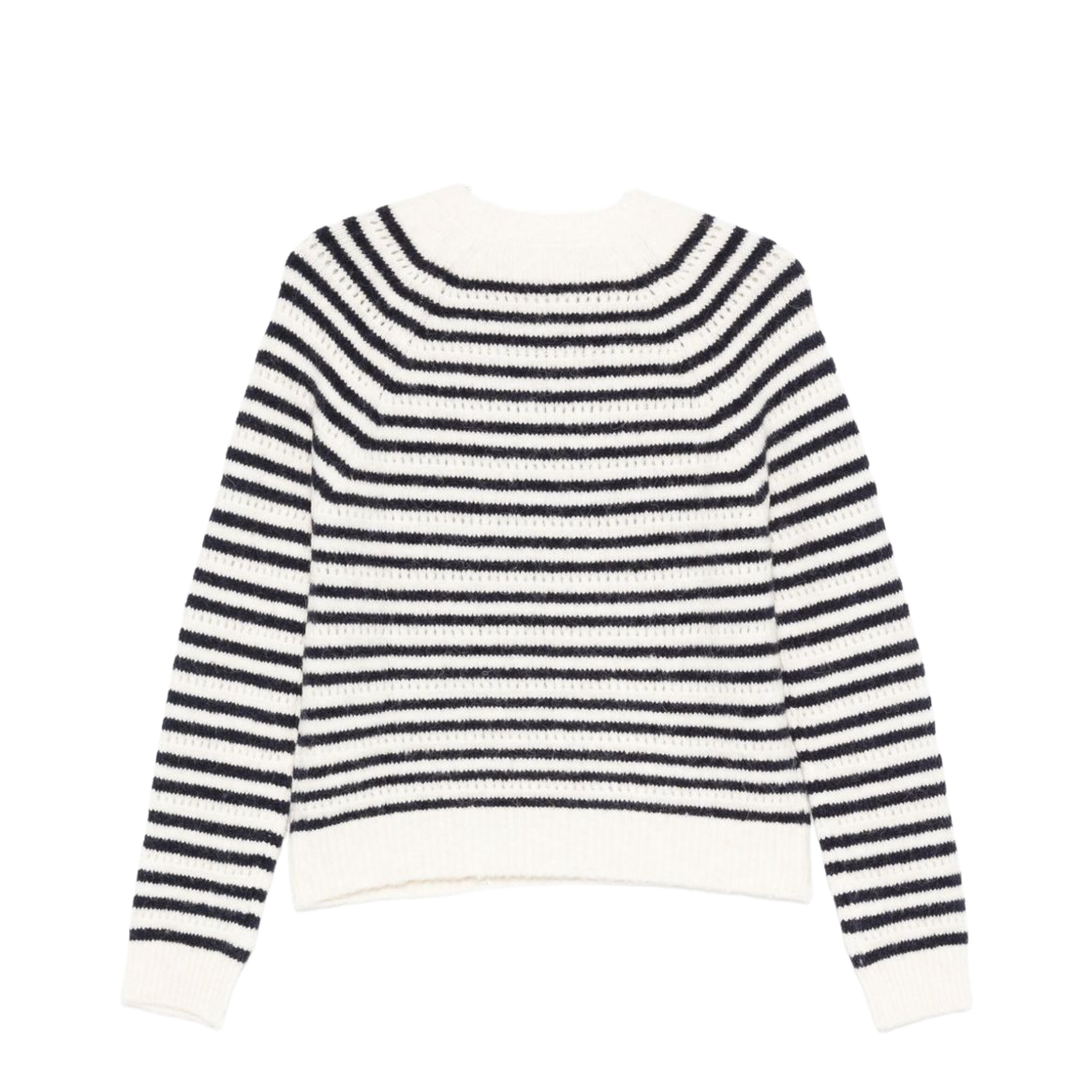 White Sweater — Stripe Logo Wool Jumper