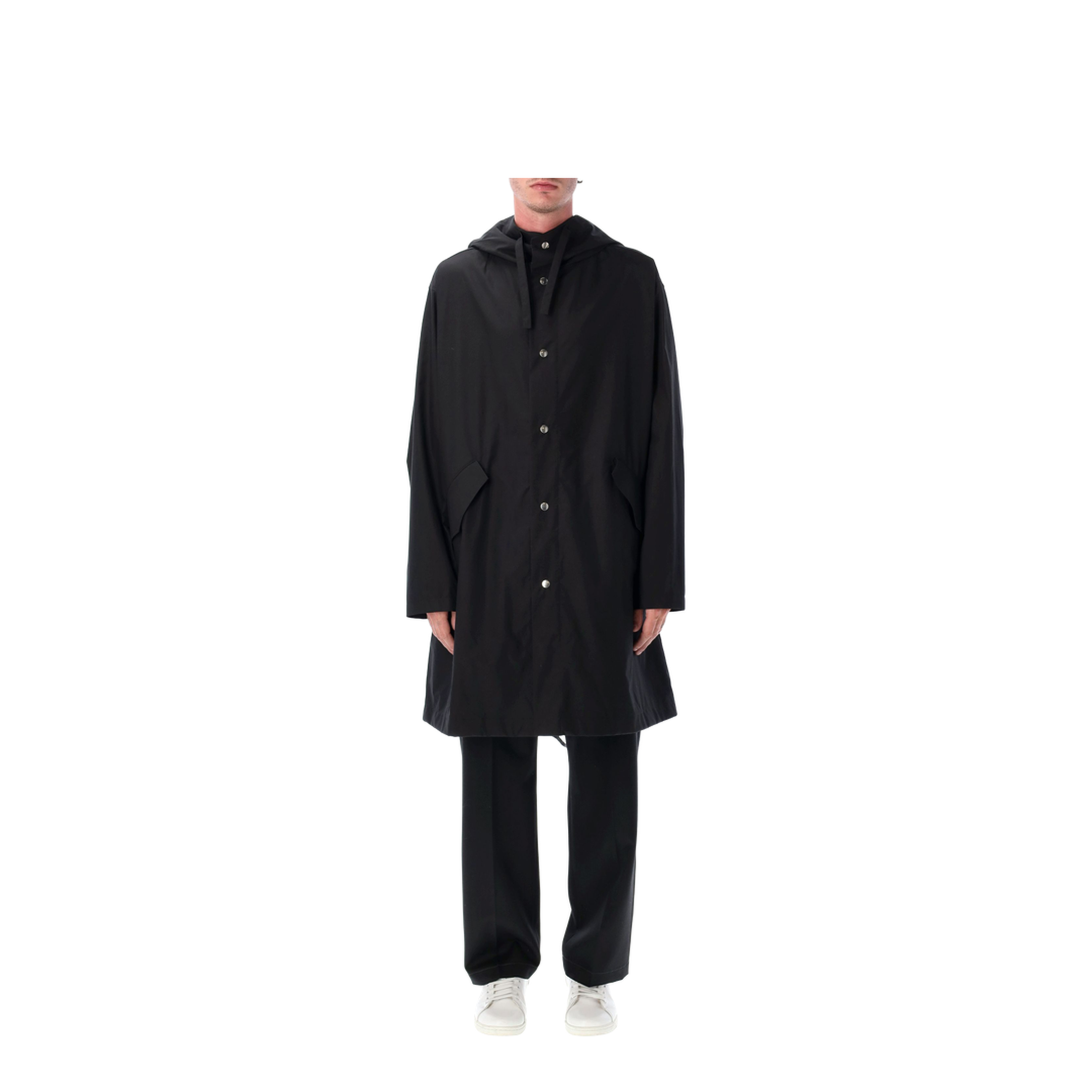 Big Logo Long Jacket - Black